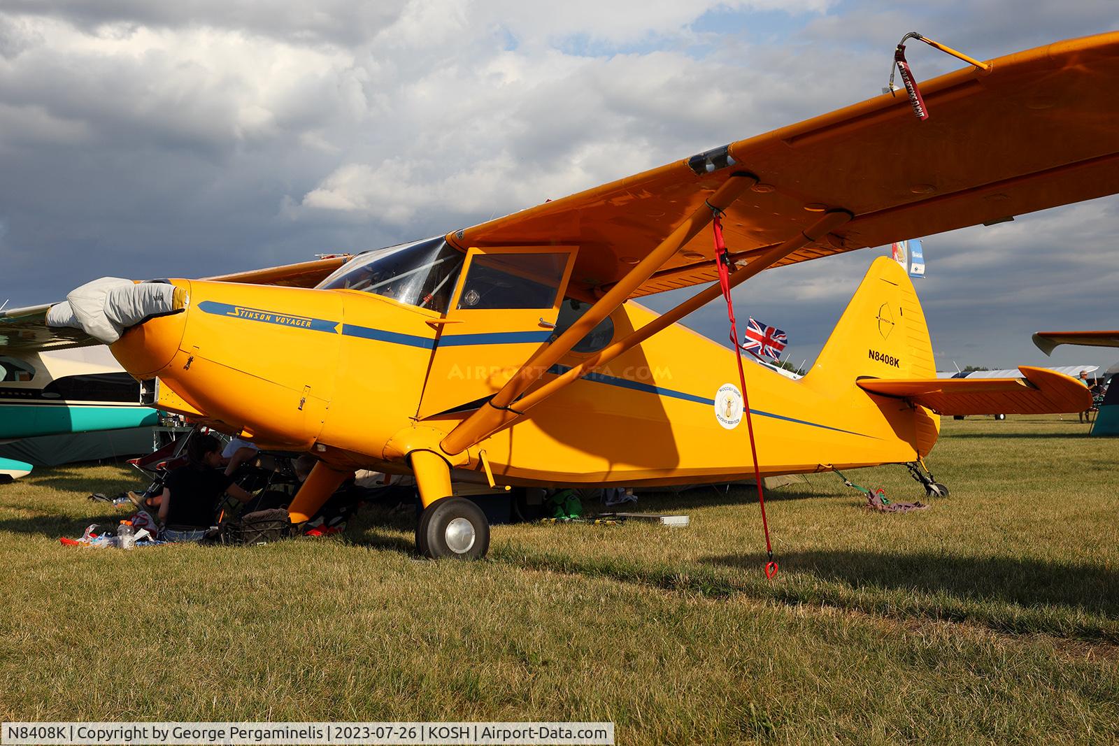 N8408K, 1946 Stinson 108-1 Voyager C/N 108-1408, Oshkosh 2023.