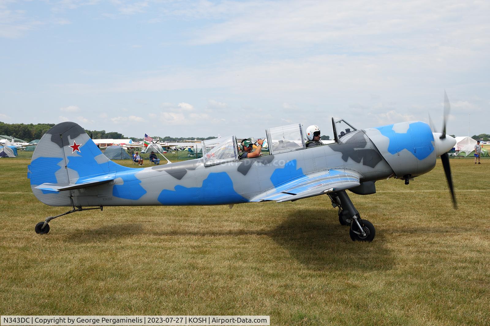 N343DC, 2004 Yakovlev (Aerostar) Yak-52TW C/N 0412508, Oshkosh 2023.