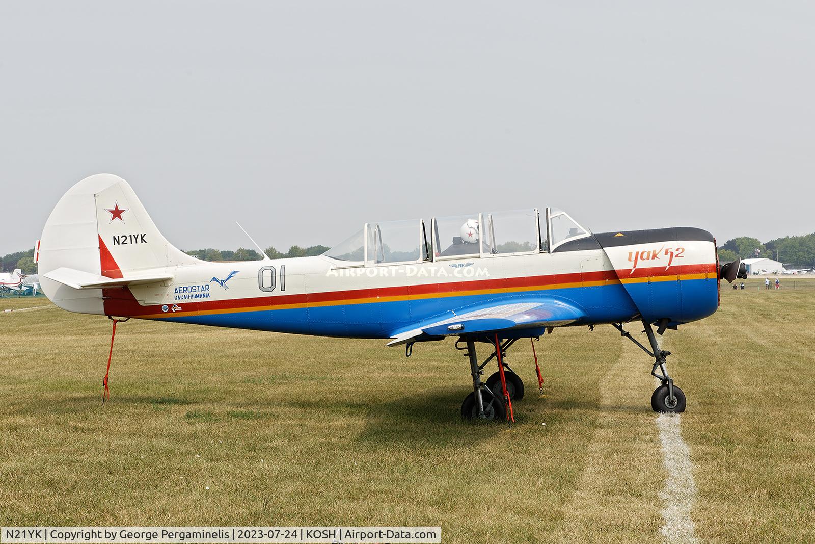 N21YK, 1992 Yakovlev Yak-52 C/N 9211609/01, Oshkosh 2023.