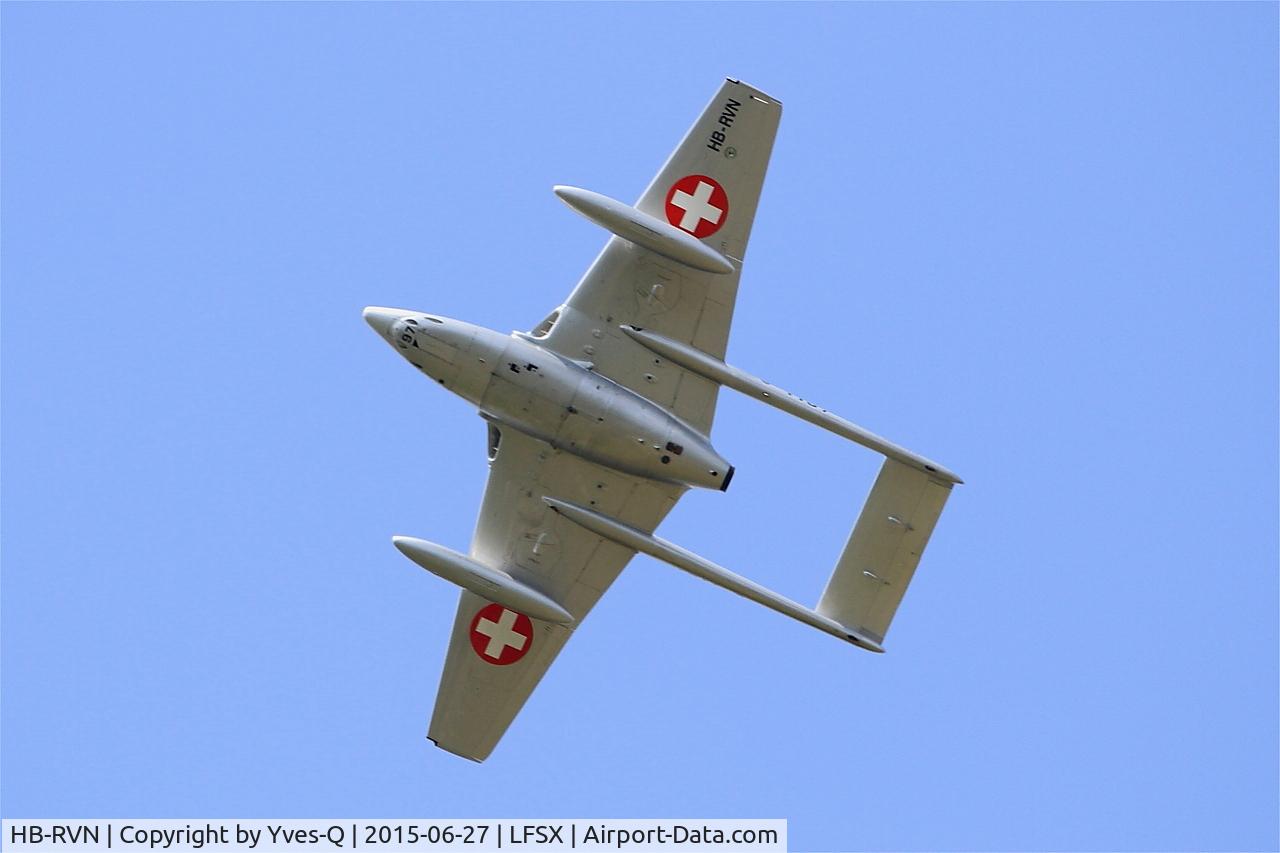 HB-RVN, 1952 De Havilland (FFA) Vampire FB.6 (DH-100) C/N 706, De Havilland (FFA) Vampire FB.6 (DH-100), On display, Luxeuil-Saint Sauveur Air Base 116 (LFSX)