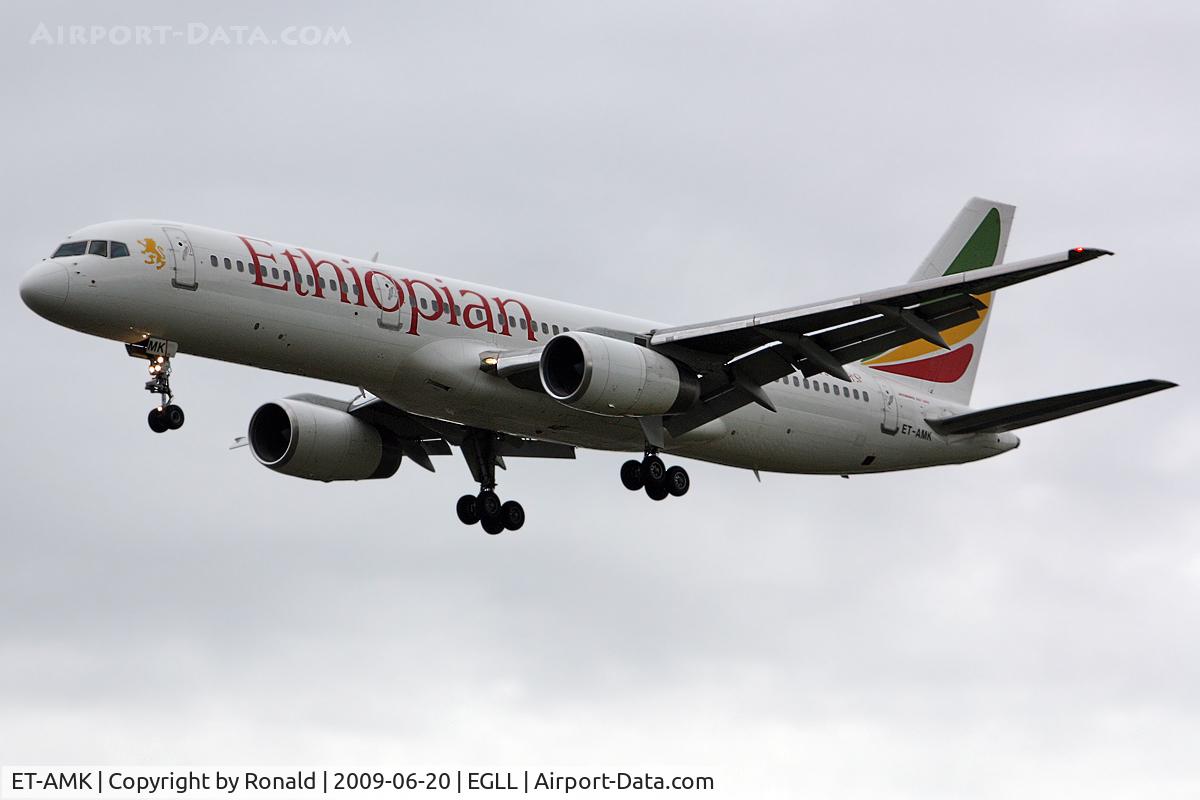 ET-AMK, 2001 Boeing 757-28A C/N 32449, at lhr