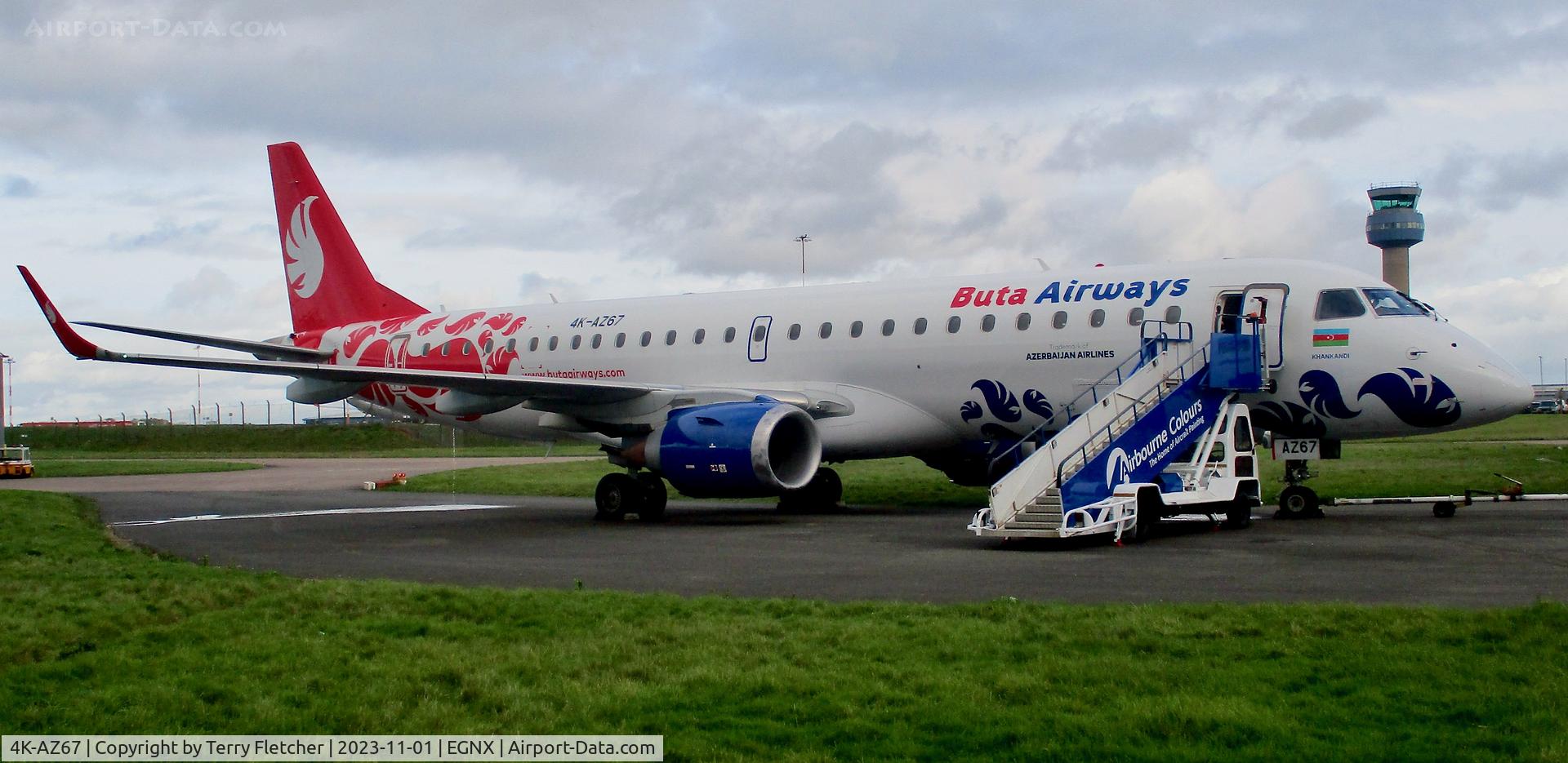4K-AZ67, 2013 Embraer ERJ 190AR C/N 19000636, Arrivied at East Midlands Airport