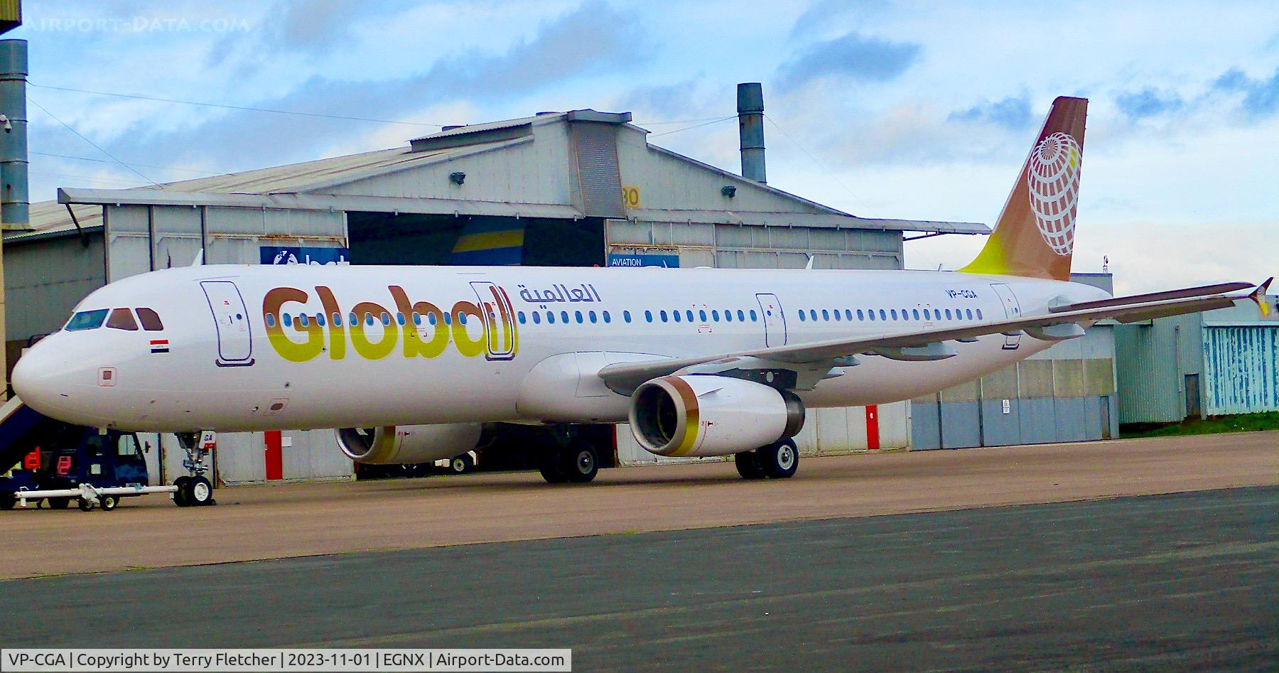 VP-CGA, 2008 Airbus A321-231 C/N 3458, At East Midlands Airport