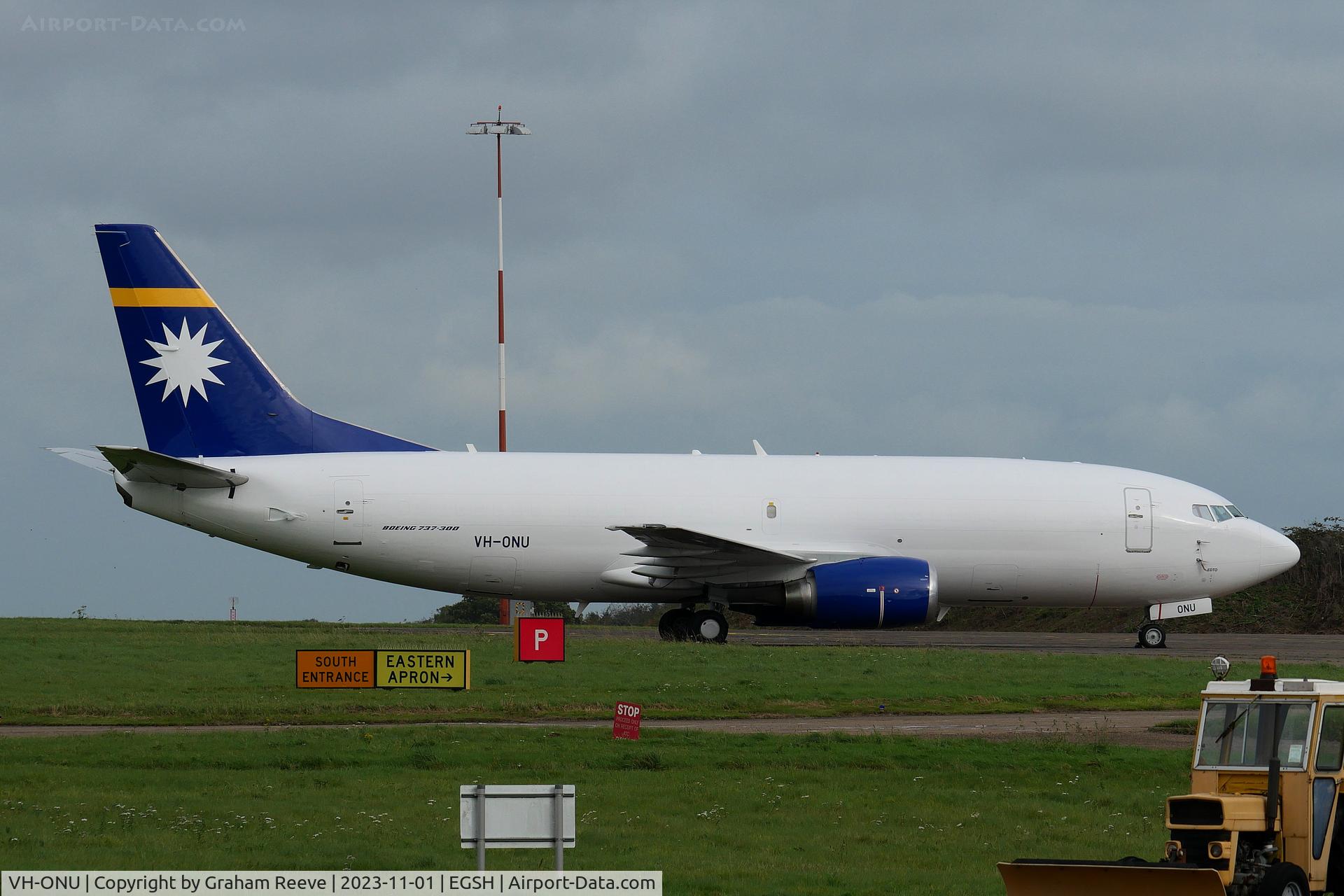 VH-ONU, 1998 Boeing 737-3U3 C/N 28732, Parked at Norwich.