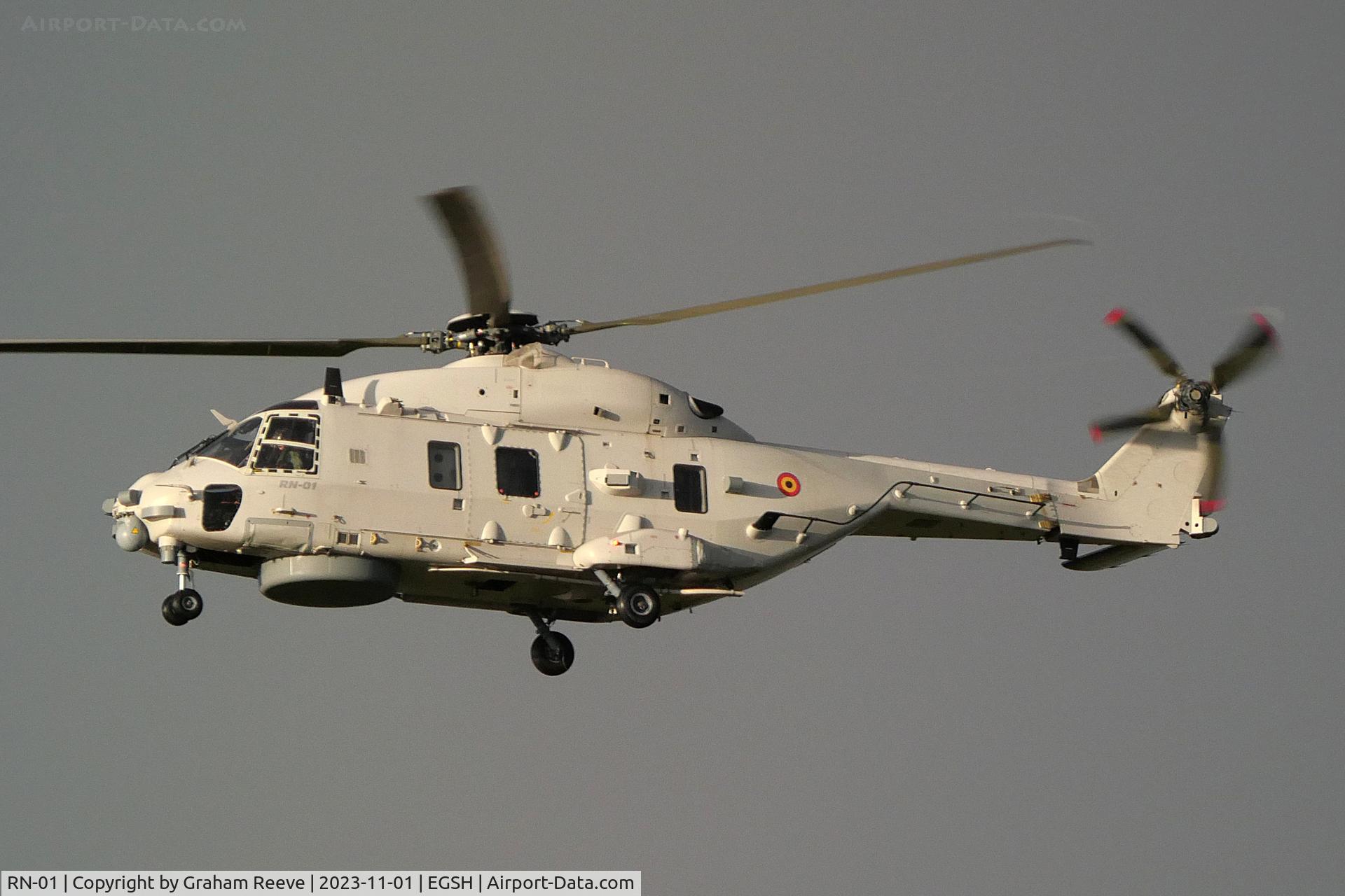 RN-01, 2013 NHI NH-90 NFH Caiman C/N 1040, Departing from Norwich.
