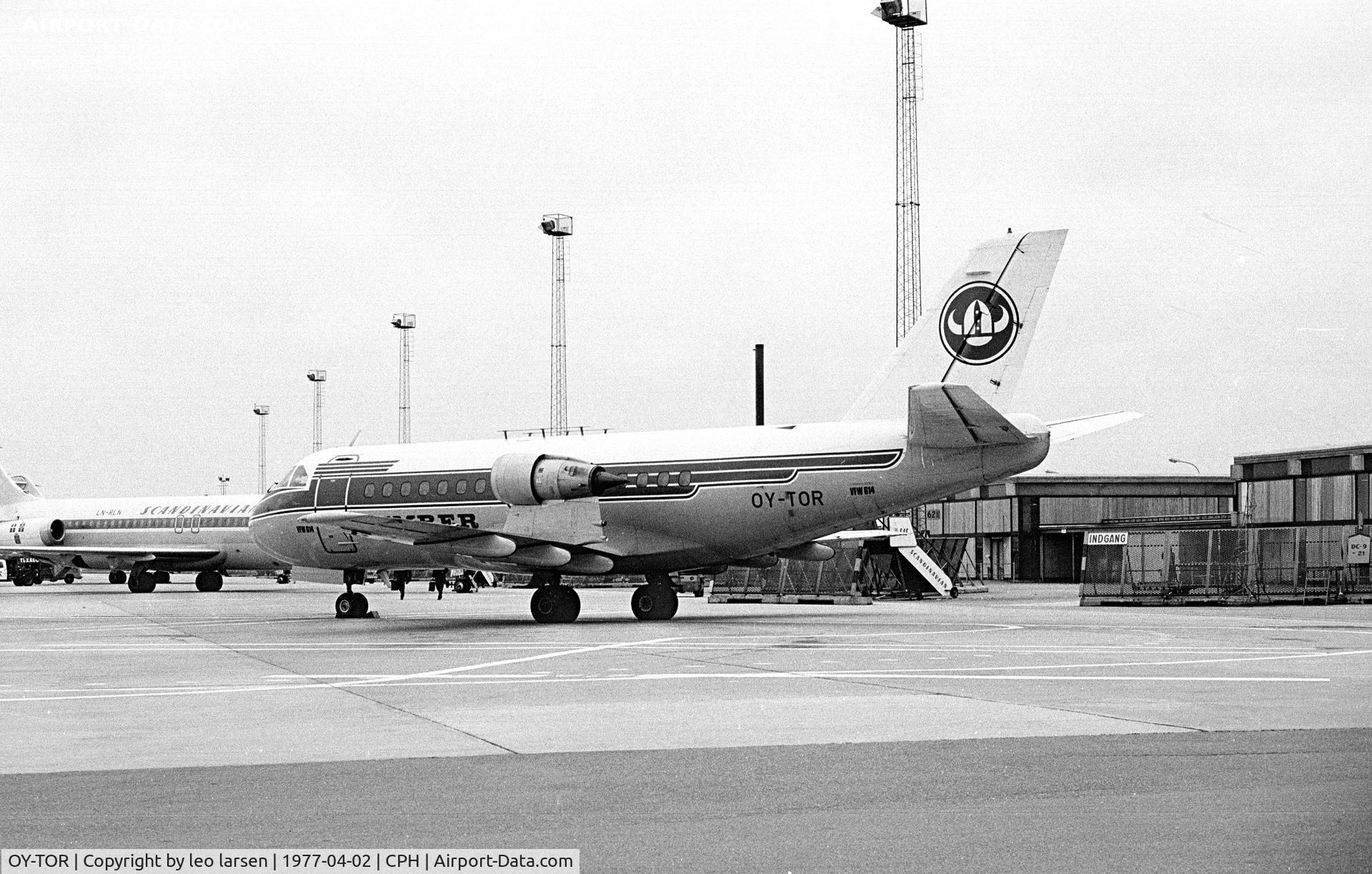 OY-TOR, 1975 VFW-Fokker VFW-614 C/N G04, Copenhagen 2.4.1977