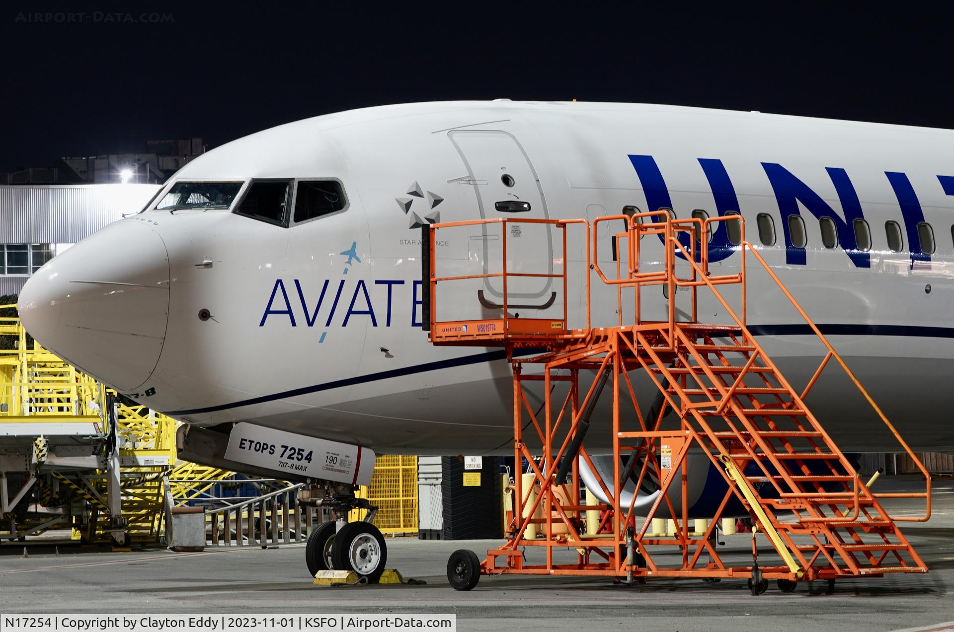 N17254, 2021 Boeing 737 MAX 8 C/N 43436, SFO 2023.