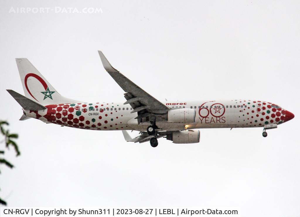 CN-RGV, 2007 Boeing 737-85P C/N 33982, Landing rwy 24R, still with special 60th anniversary c/s