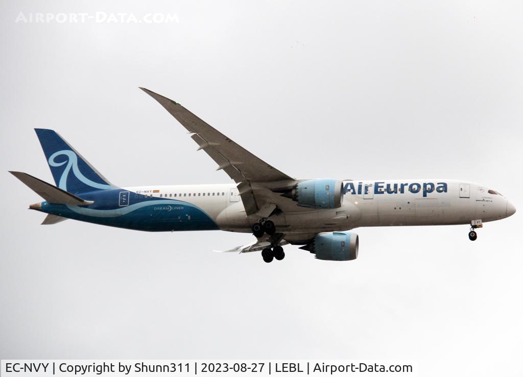 EC-NVY, 2017 Boeing 787-9 Dreamliner C/N 38784, Landing rwy 24R in basic Norse c/s