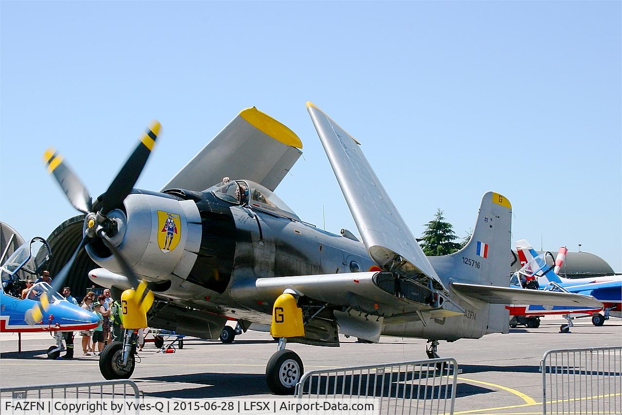 F-AZFN, Douglas AD-4N Skyraider C/N 7609, Douglas AD-4N Skyraider, Taxiing to holding point, Luxeuil-St Sauveur Air Base 116 (LFSX)