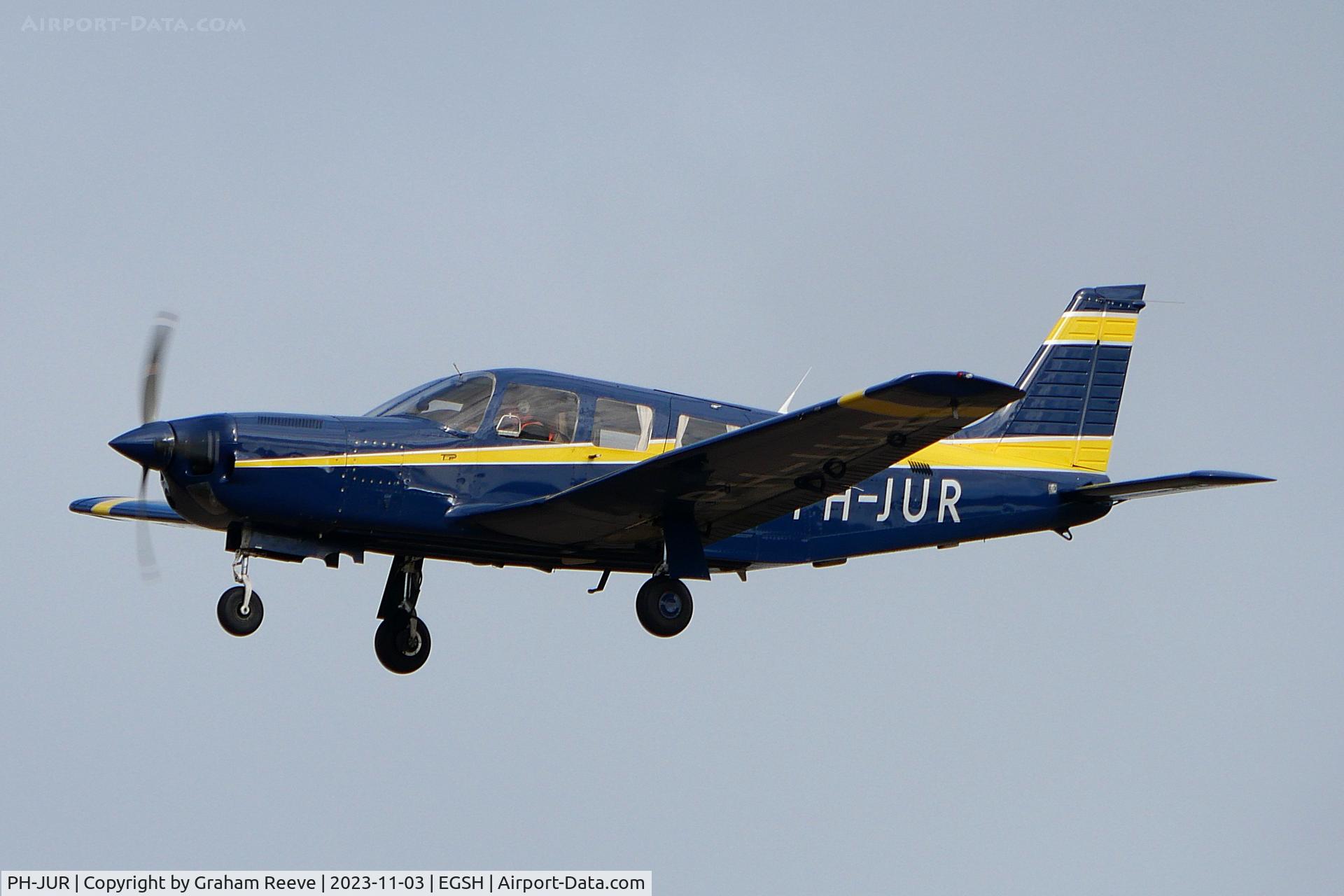 PH-JUR, 1982 Piper PA-32R-301T Turbo Saratoga C/N 32R-8229033, On approach to Norwich.