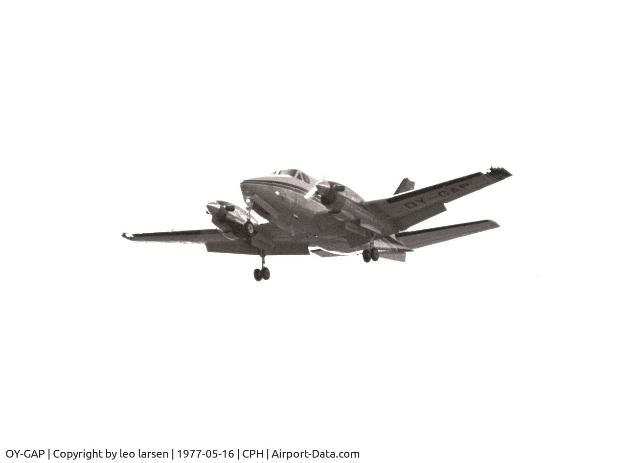 OY-GAP, 1978 Beech A100 King Air King Air C/N B-33, Copenhagen 16.5.1977