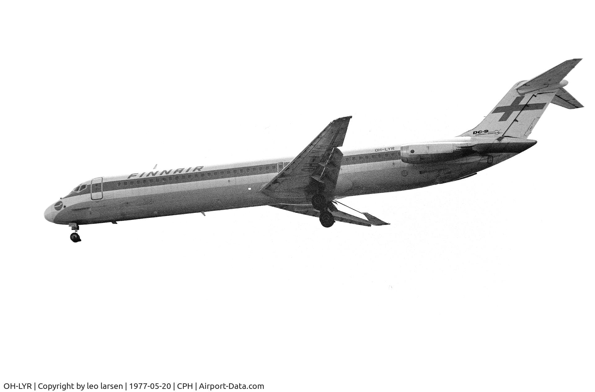 OH-LYR, 1976 Douglas DC-9-51 C/N 47736, Copenhagen 20.5.1977