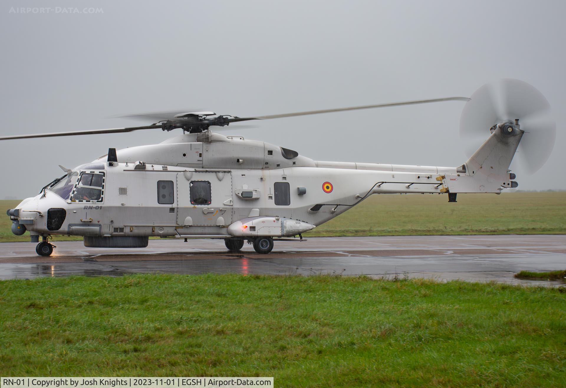 RN-01, 2013 NHI NH-90 NFH Caiman C/N 1040, Arriving At Norwich.