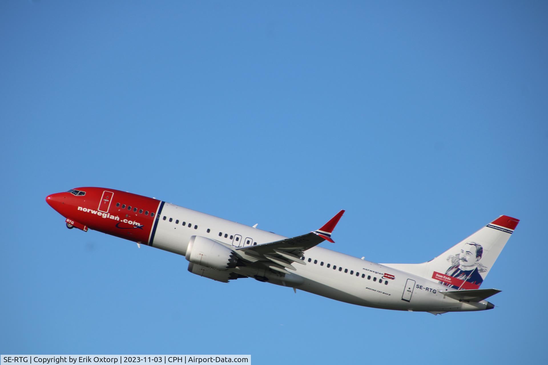 SE-RTG, 2023 Boeing 737-8 MAX C/N 62897, SE-RTG taking off rw 22R