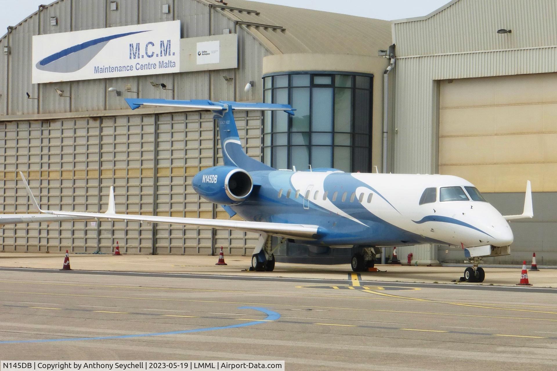 N145DB, 2008 Embraer EMB-135BJ Legacy 600 C/N 14501045, Apron 3 Malta International Airport