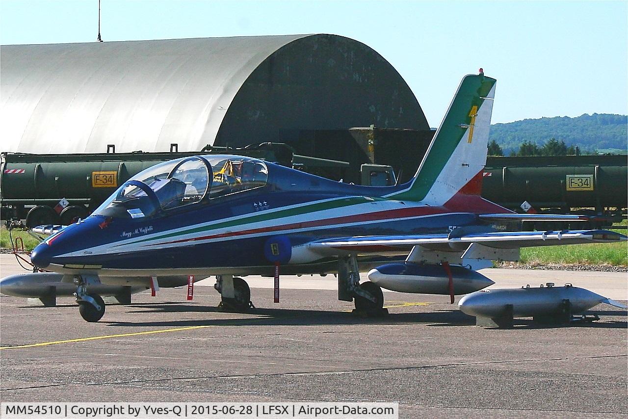 MM54510, Aermacchi MB-339PAN C/N 6726/121/AA058, Aermacchi MB-339PAN, N°1 of Frecce Tricolori Aerobatic Team 2015, Flight line, Luxeuil-Saint Sauveur Air Base 116 (LFSX)