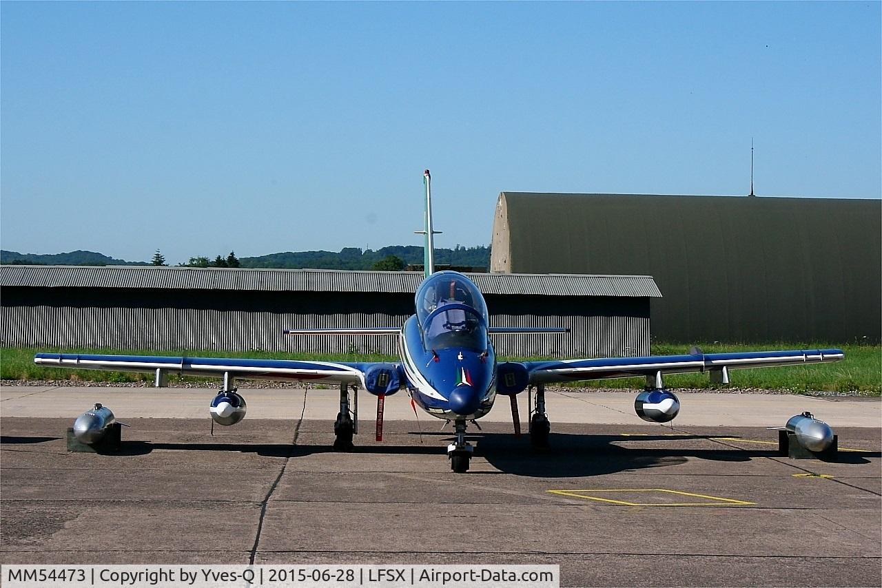 MM54473, Aermacchi MB-339PAN C/N 6668/058/AD002, Aermacchi MB-339PAN, N°3 of Frecce Tricolori Aerobatic Team 2015, Flight line, Luxeuil-Saint Sauveur Air Base 116 (LFSX)