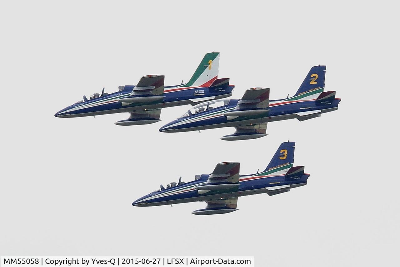 MM55058, Aermacchi MB-339PAN C/N 6852/190/AA087, Aermacchi MB-339PAN, N°2 of Frecce Tricolori Aerobatic Team 2015, Luxeuil-Saint Sauveur Air Base 116 (LFSX)