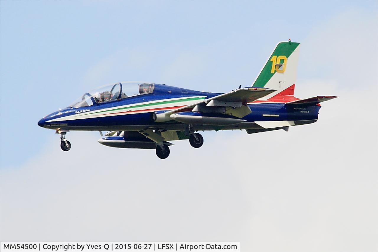 MM54500, Aermacchi MB-339PAN C/N 6707/102/AA048, Aermacchi MB-339PAN, N°10 of Frecce Tricolori Aerobatic Team 2015, Luxeuil-Saint Sauveur Air Base 116 (LFSX)