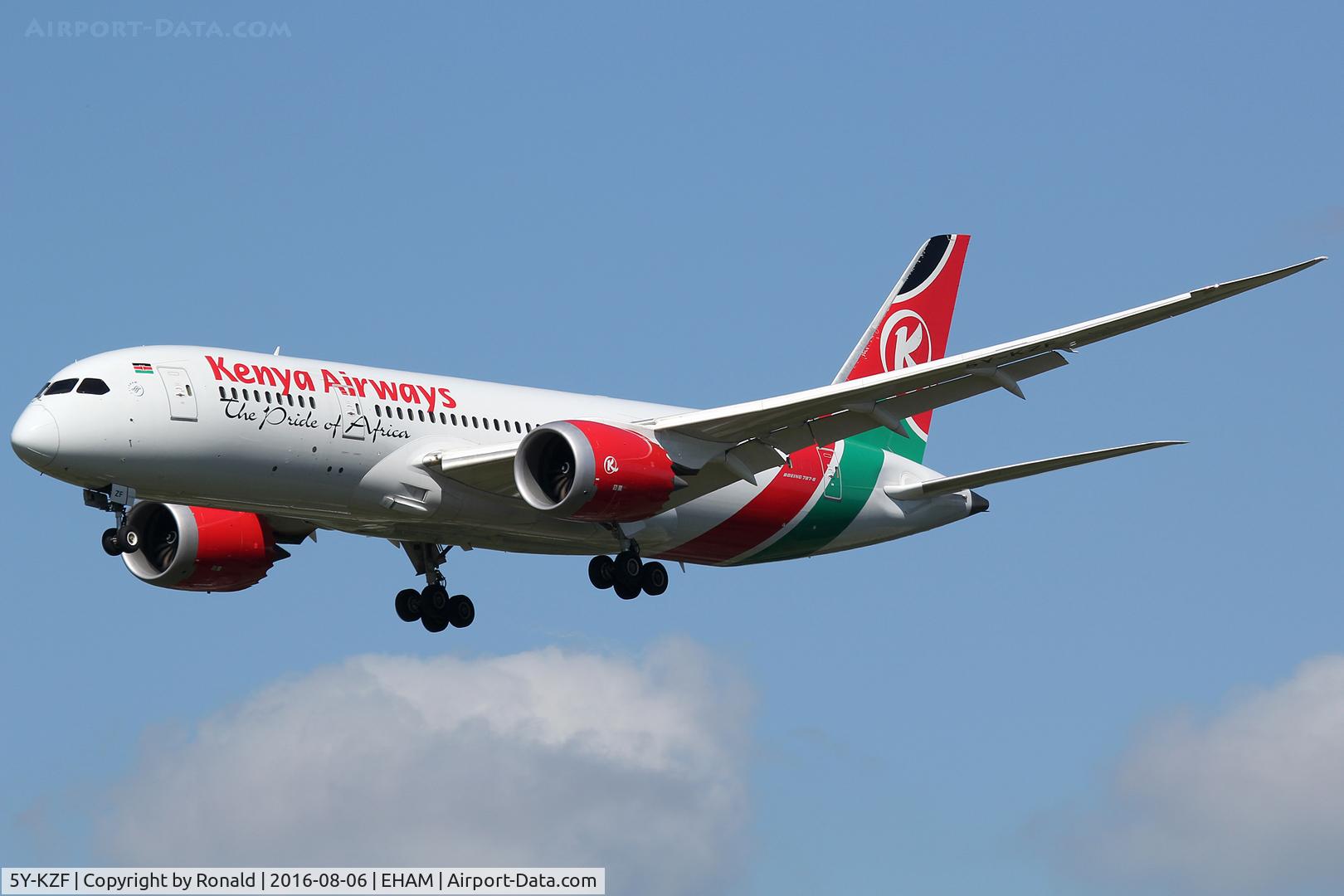 5Y-KZF, 2014 Boeing 787-8 Dreamliner C/N 36043, at spl