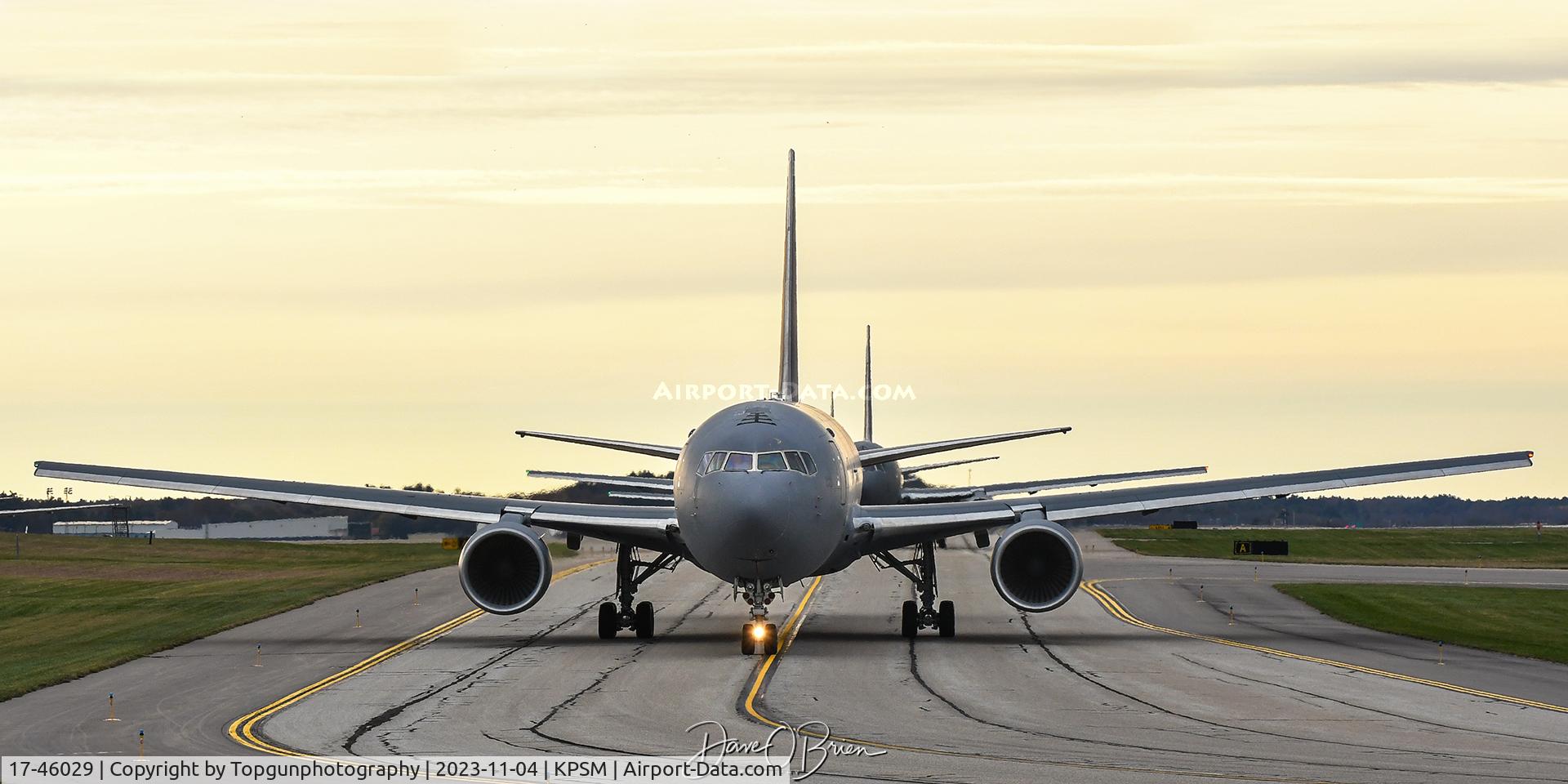 17-46029, 2019 Boeing KC-46A Pegasus (767-2LKC) C/N 34110, PACK flight 81-83 taxiing to RW16
