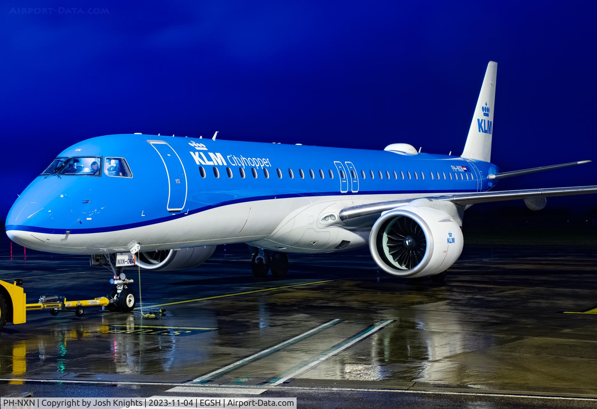 PH-NXN, 2022 Embraer E195-E2 C/N 19020084, At Norwich After Arrival.