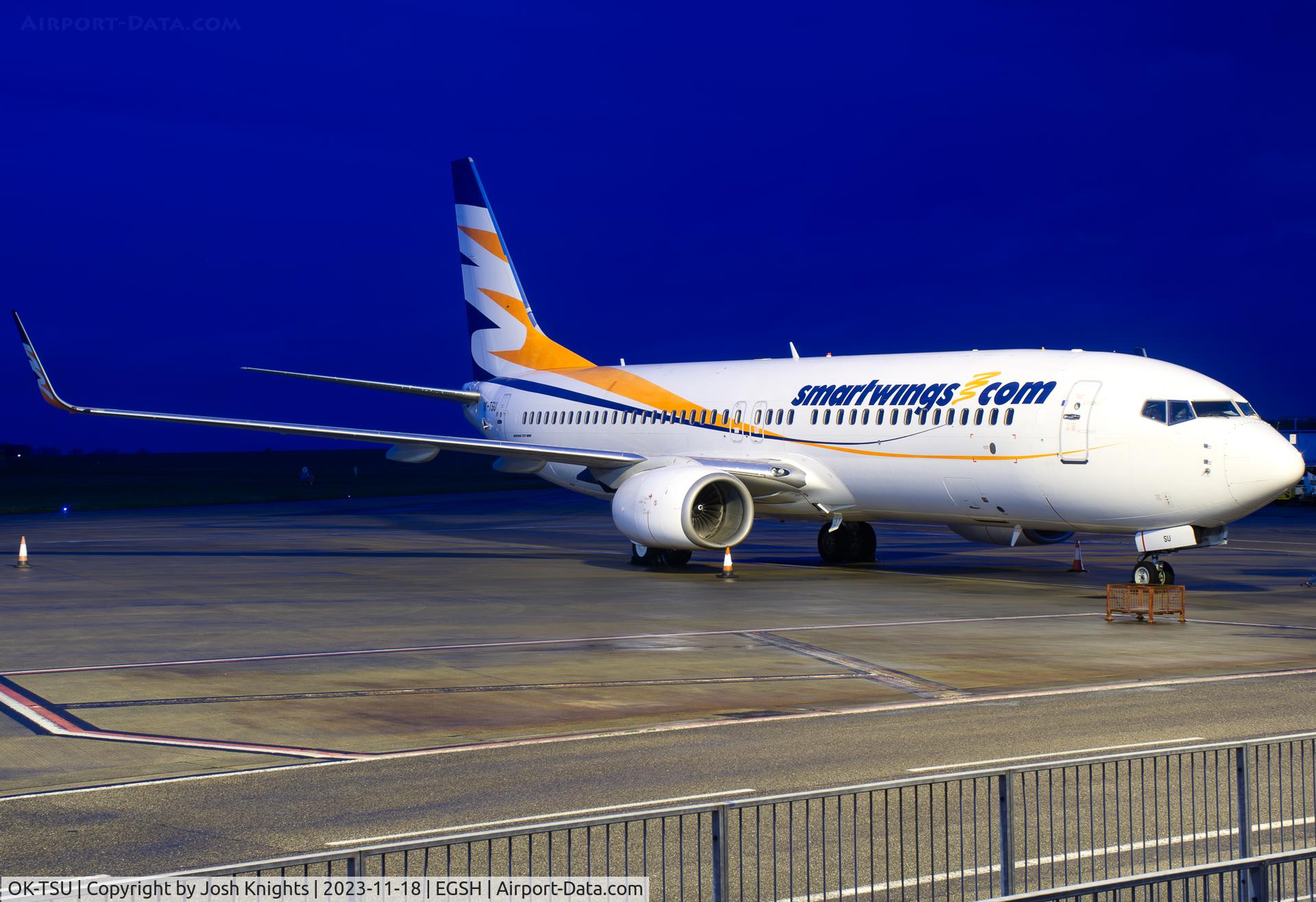 OK-TSU, 2010 Boeing 737-8FZ C/N 31717, On Stand After Arrival For Respray.
