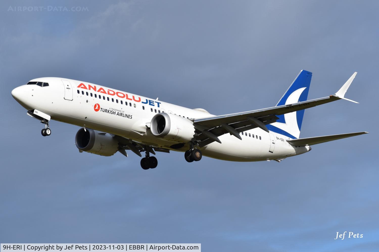 9H-ERI, 2017 Boeing 737-8 MAX C/N 42828, On final at Brussels Airport.