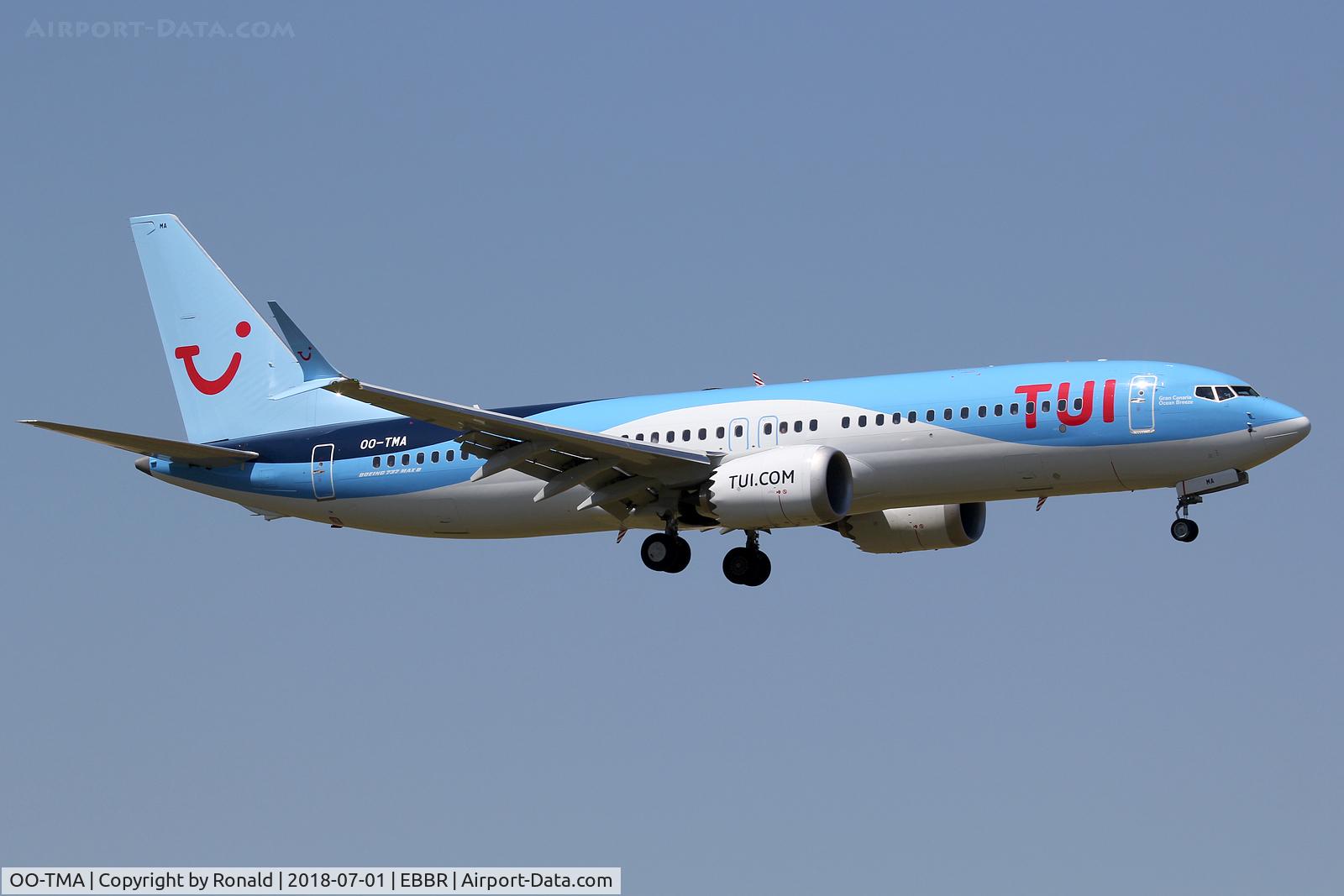 OO-TMA, 2018 Boeing 737-8 MAX C/N 44590, at bru
