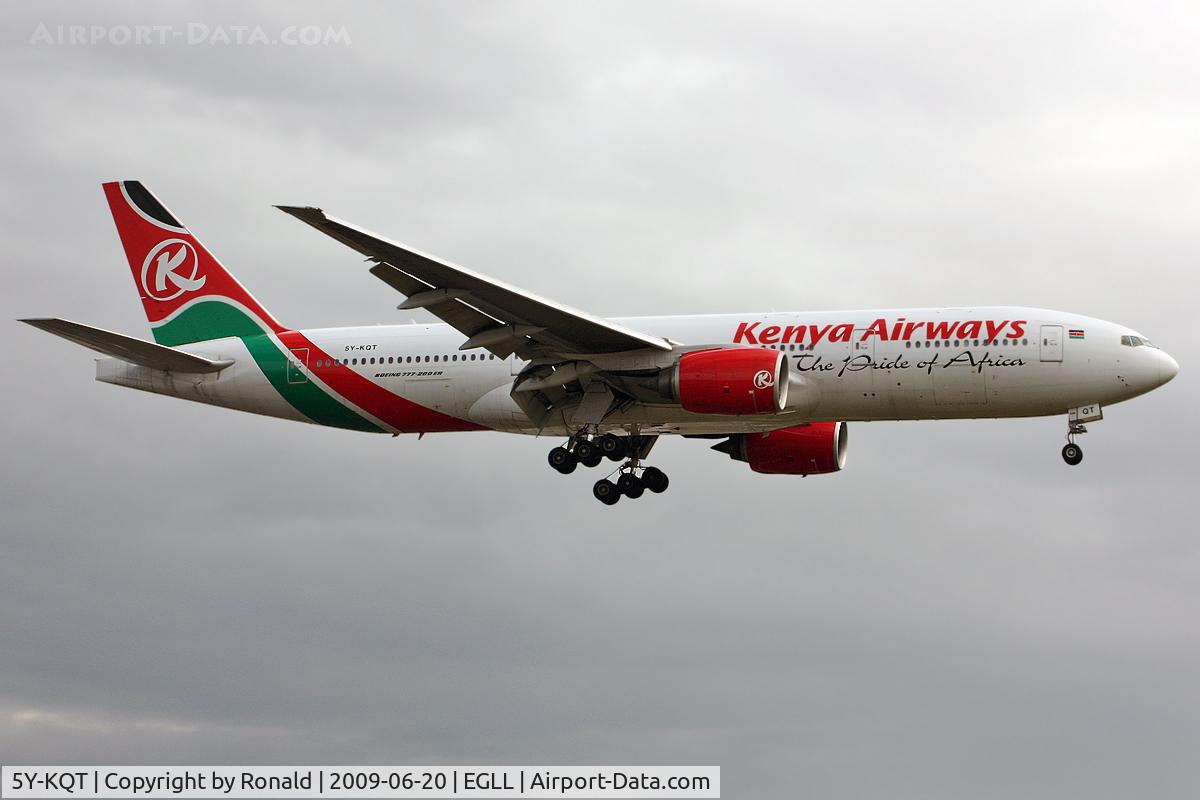 5Y-KQT, 2005 Boeing 777-2U8/ER C/N 33682, at lhr