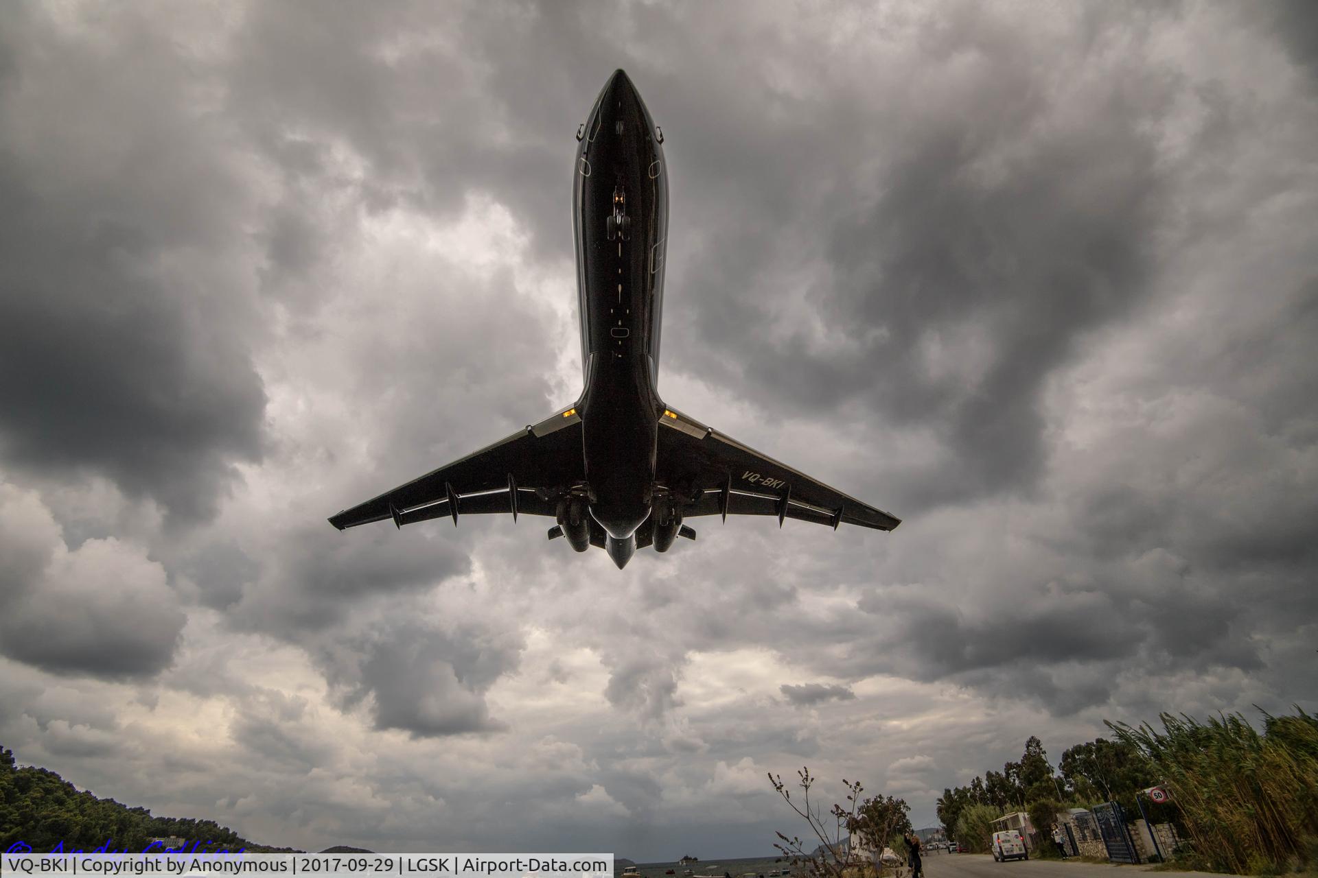 VQ-BKI, 2009 Bombardier BD-700-1A10 Global Express C/N 9342, Landing at Skiathos