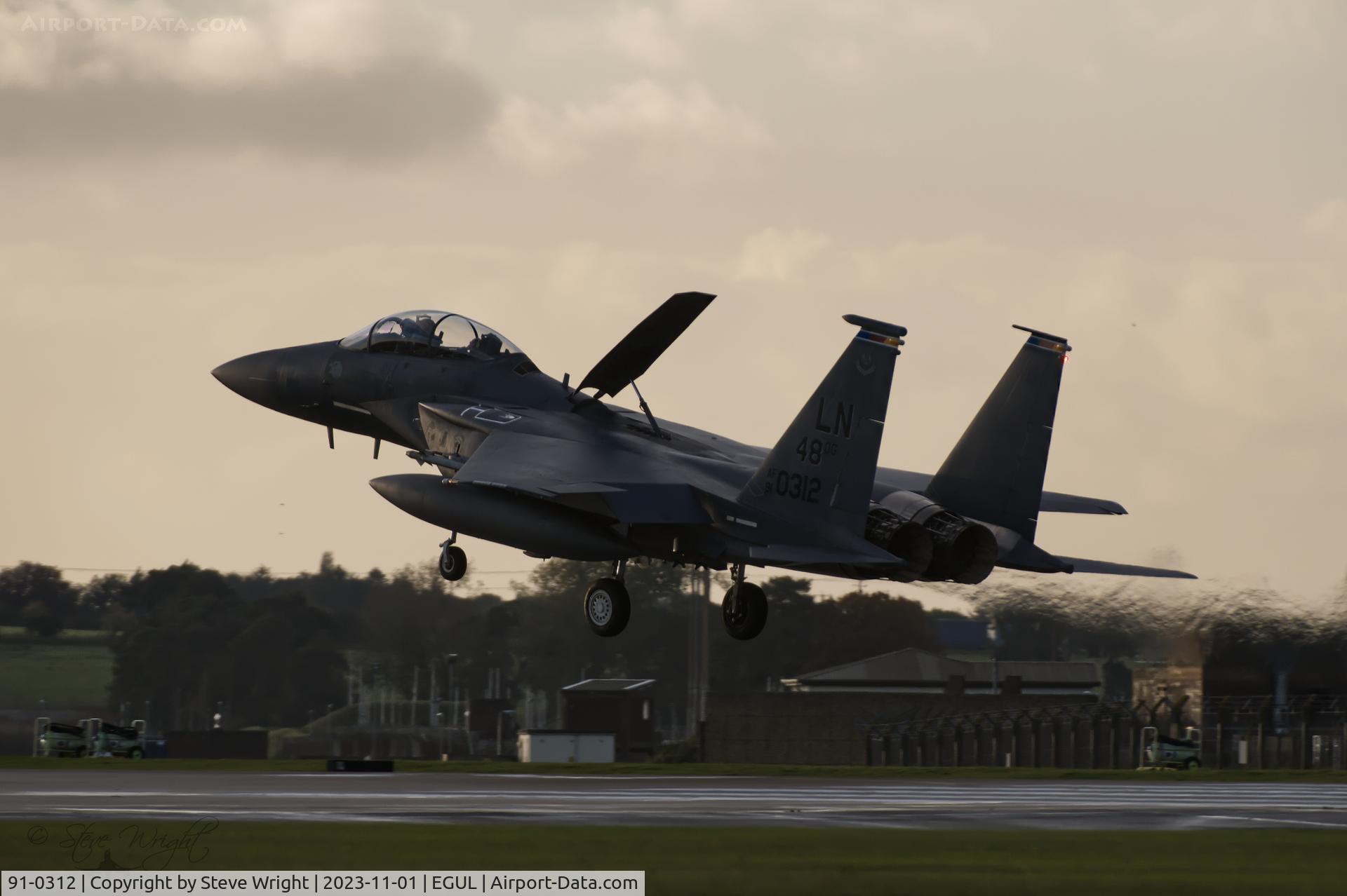 91-0312, 1991 McDonnell Douglas F-15E Strike Eagle C/N 1219/E177, RAF Lakenheath UK