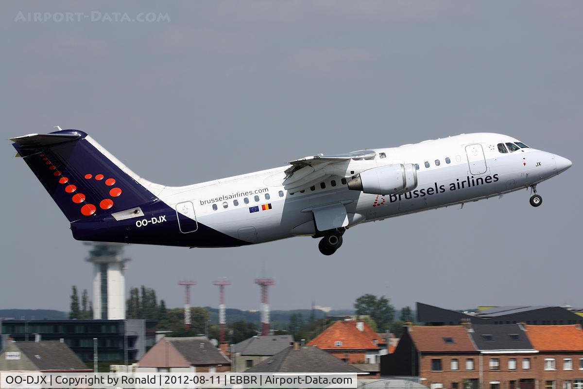 OO-DJX, 1996 British Aerospace Avro 146-RJ85 C/N E.2297, at bru