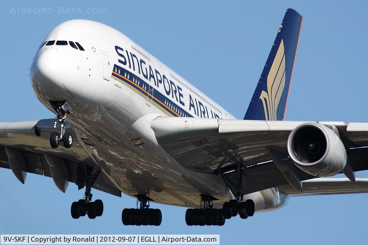 9V-SKF, 2008 Airbus A380-841 C/N 012, at lhr