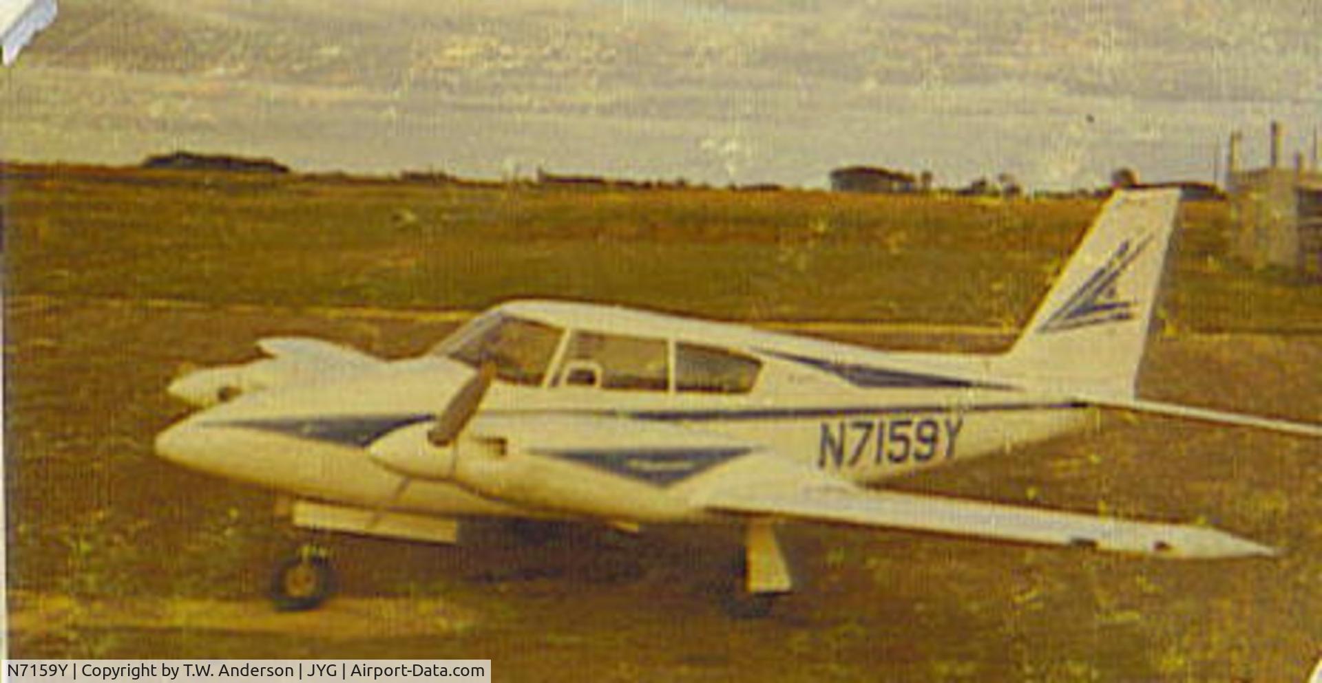 N7159Y, 1963 Piper PA-30 Twin Comanche C/N 30-177, My dad and three partners owned 59Y from Sept. 1969 until sometime in the early 1980's. Dad put the most hours on it commuting from JYG to  the Chicago area where the company he was VP Int'l Sale had a branch office. Scares me now the WX he flew through.