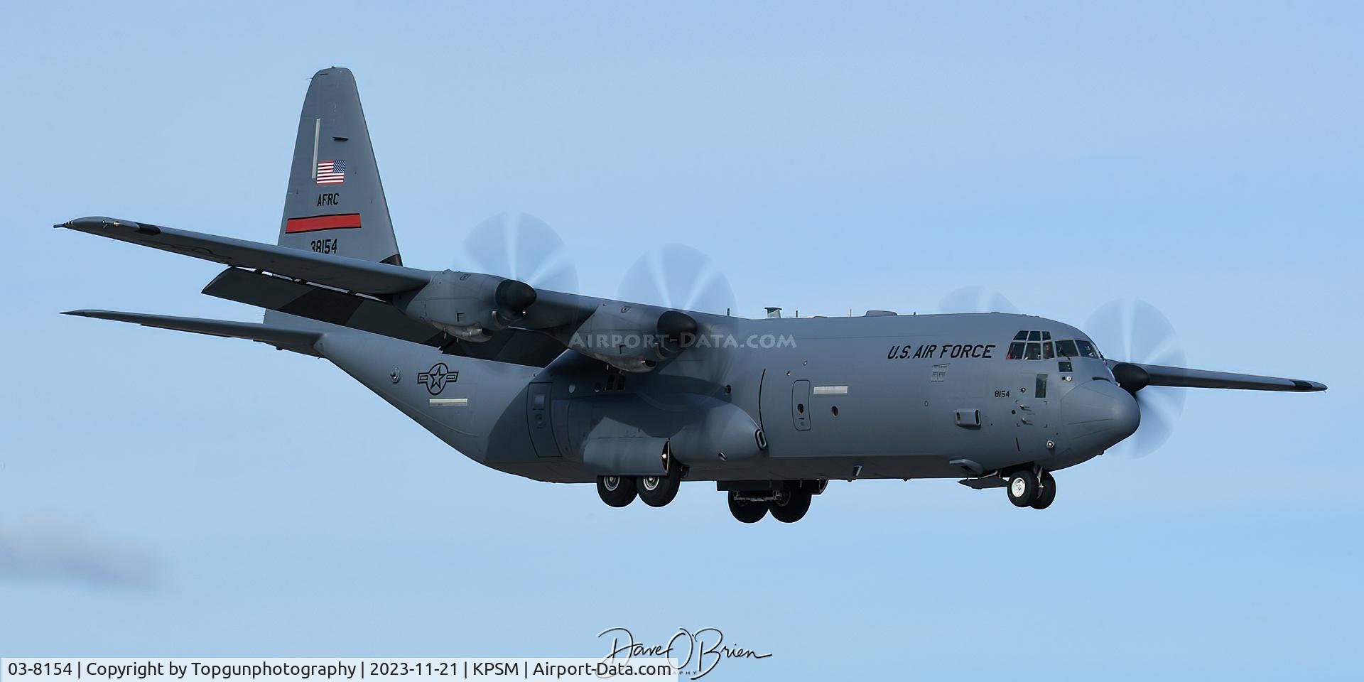 03-8154, 2003 Lockheed Martin C-130J-30 Super Hercules C/N 382-5557, A freshly painted Herc From Keesler AFRC base stops in to RON.