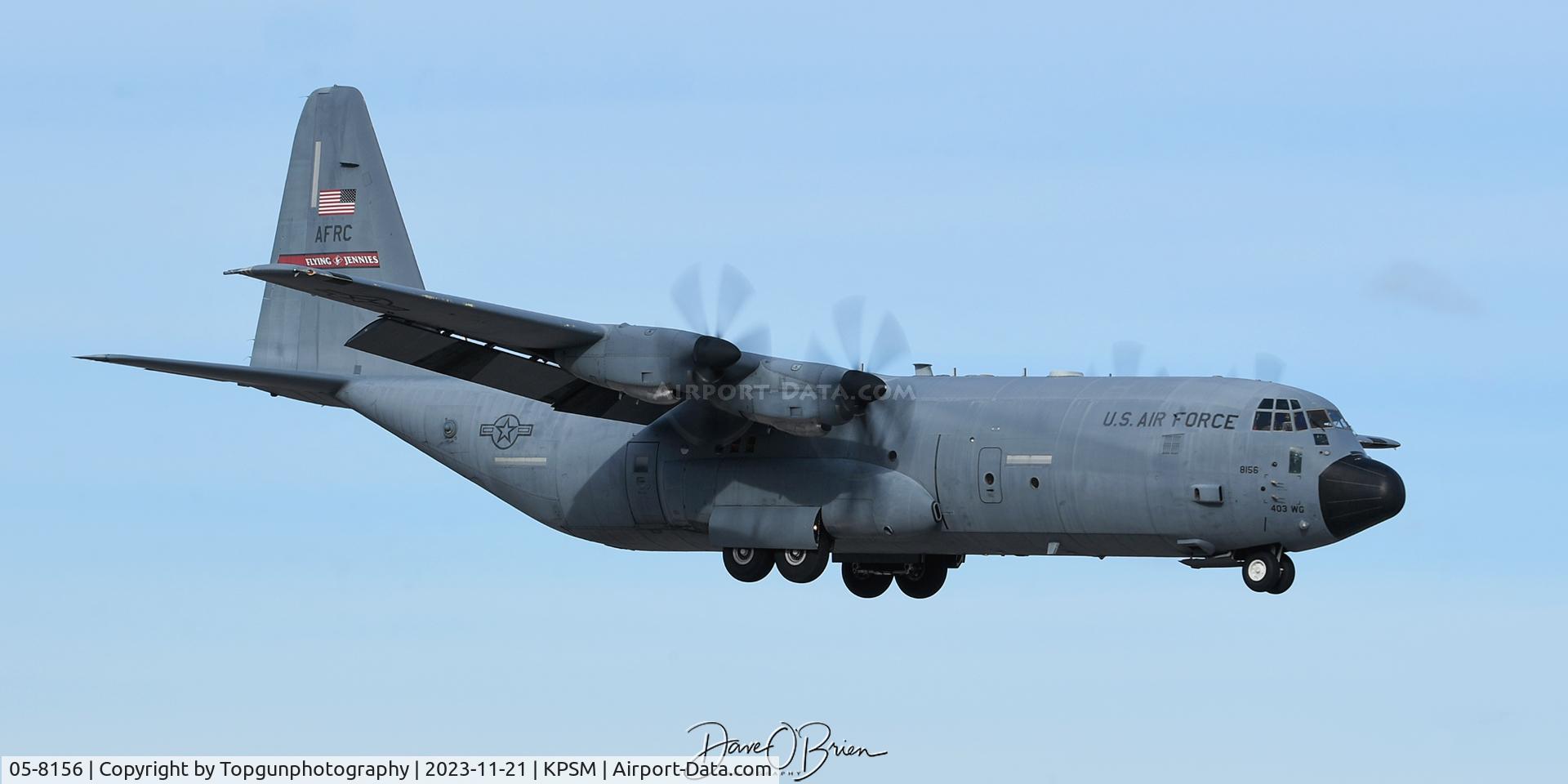 05-8156, 2005 Lockheed Martin C-130J-30 Super Hercules C/N 382-5571, REACH427 on short approach to RW16