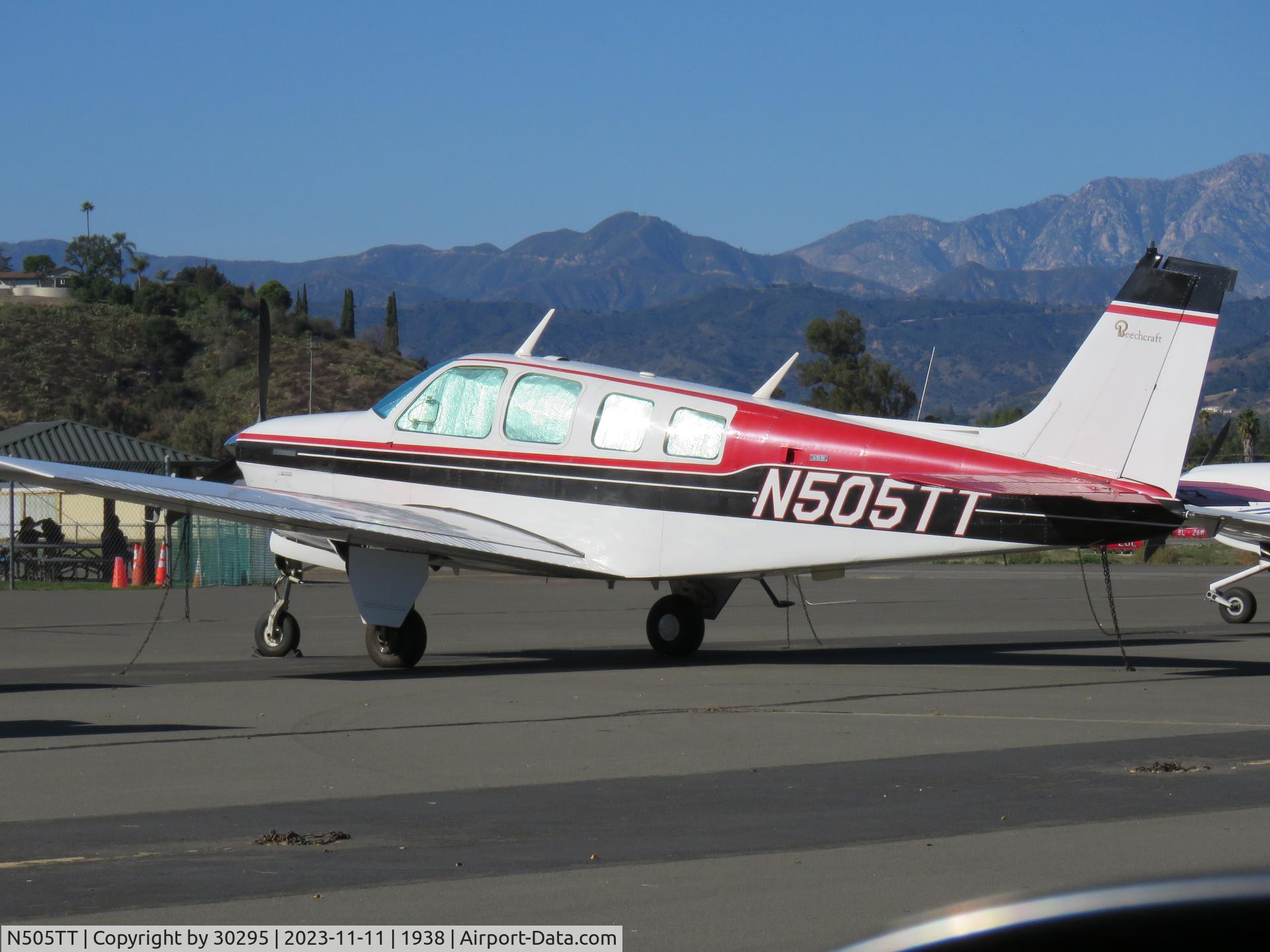 N505TT, 1972 Beech A36 Bonanza 36 C/N E-376, Parked