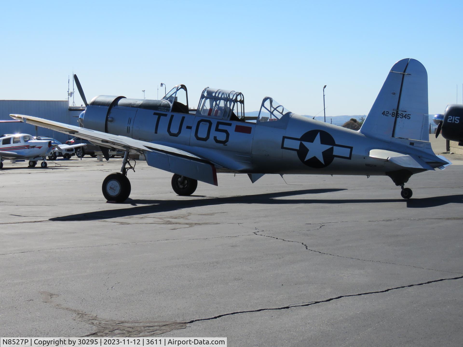 N8527P, 1980 Consolidated Vultee BT-13 C/N 79-758, Parked
