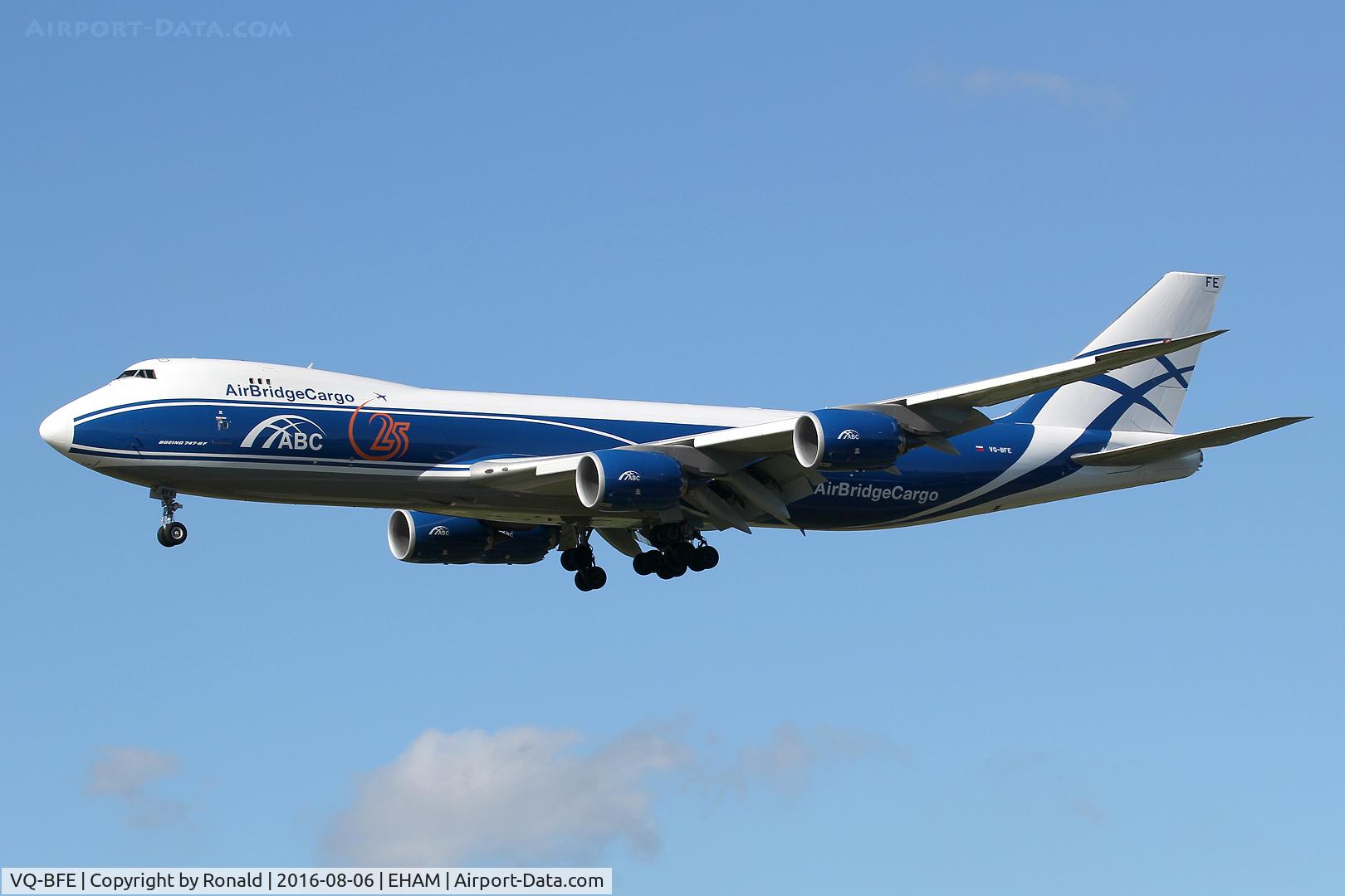 VQ-BFE, 2014 Boeing 747-83QF C/N 60118, at spl