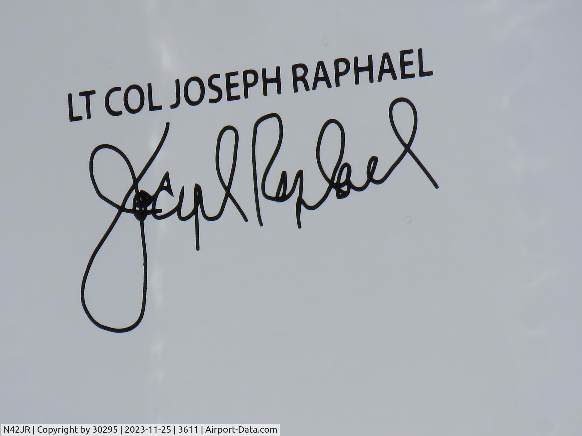 N42JR, 2003 Vans RV-6A C/N 24516, Builders signature on tail