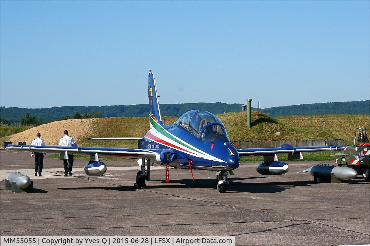 MM55055, Aermacchi MB-339PAN C/N 6851/189/AA086, Aermacchi MB-339PAN, N°7 of Frecce Tricolori Aerobatic Team 2015, Luxeuil-Saint Sauveur Air Base 116 (LFSX)