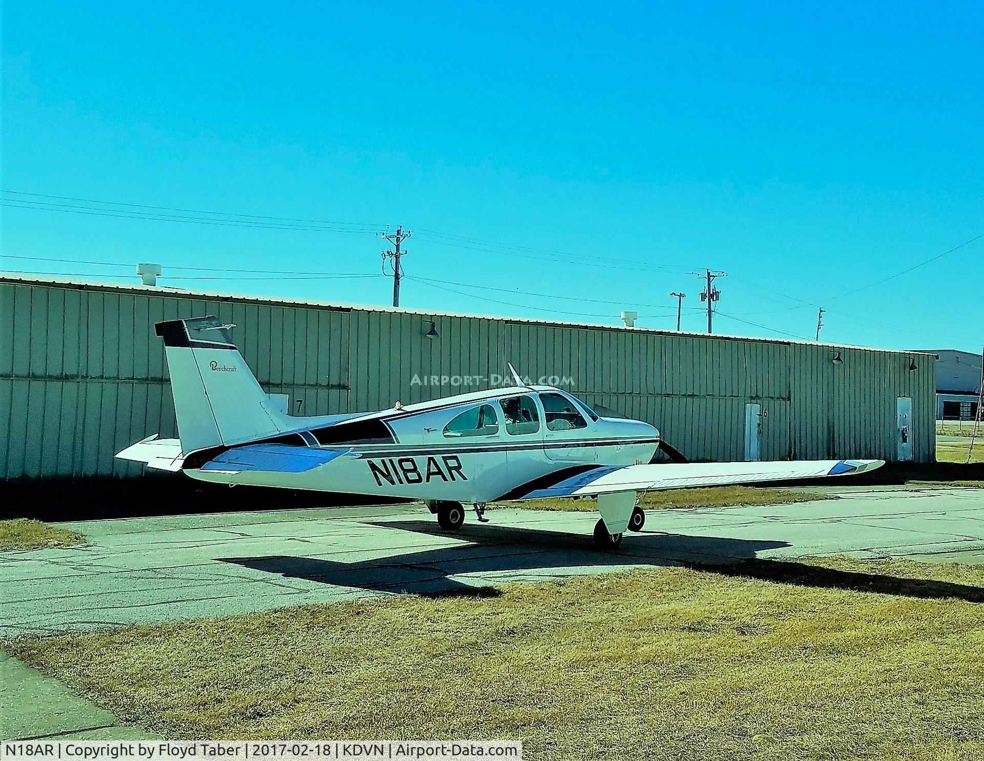 N18AR, 1965 Beech 35-C33 Debonair C/N CD-959, Beechcraft Debonair taxing out to the runway at KDVN, Aircraft was later destroyed in a serious accident. Thankfully everyone survived. http://www.kathrynsreport.com/2021/07/beechcarft-35-c33-debonair-n18ar.html