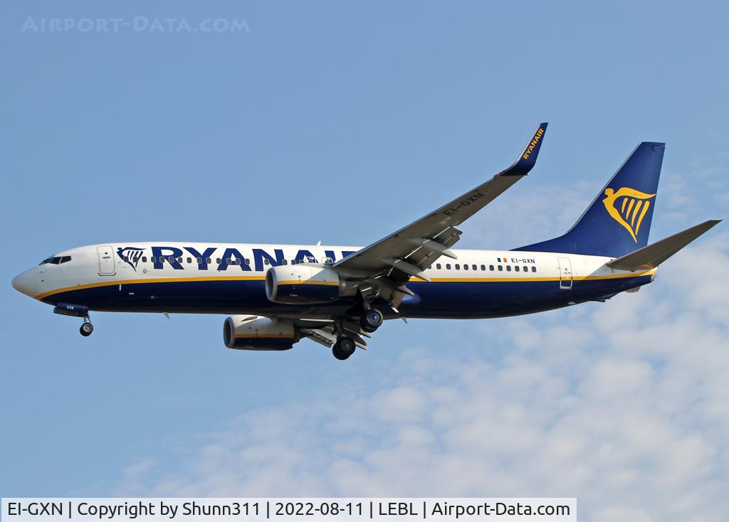 EI-GXN, 2018 Boeing 737-800 C/N 44856, Landing rwy 24R