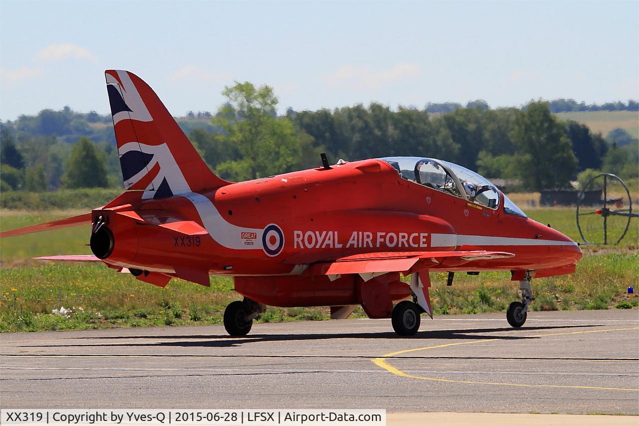 XX319, 1980 Hawker Siddeley Hawk T.1A C/N 162/312144, Red Arrows Hawker Siddeley Hawk T.1A, Luxeuil-Saint Sauveur Air Base 116 (LFSX)