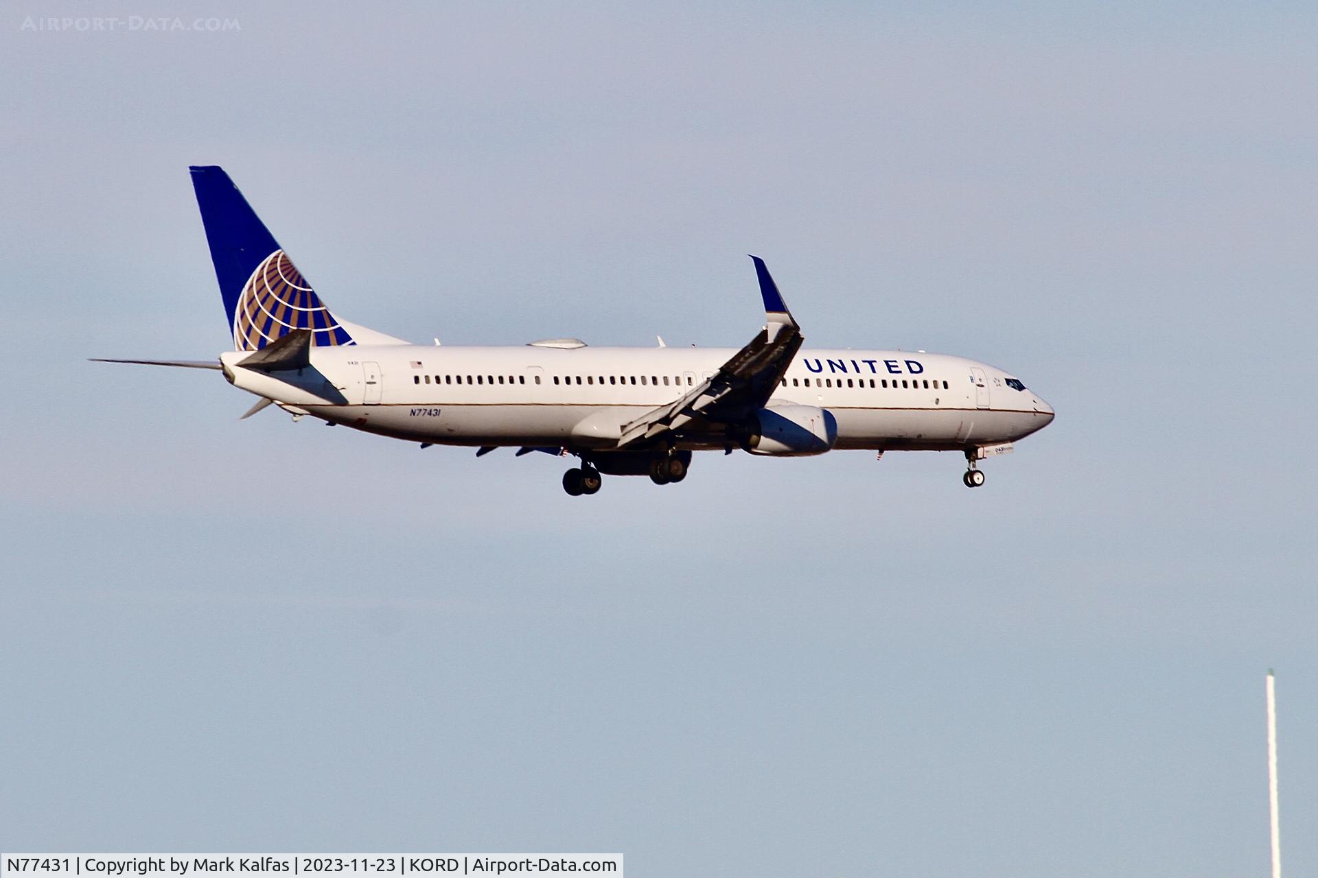 N77431, 2009 Boeing 737-924/ER C/N 32833, UNITED B739 N77431 UAL1755 KFLL-KORD