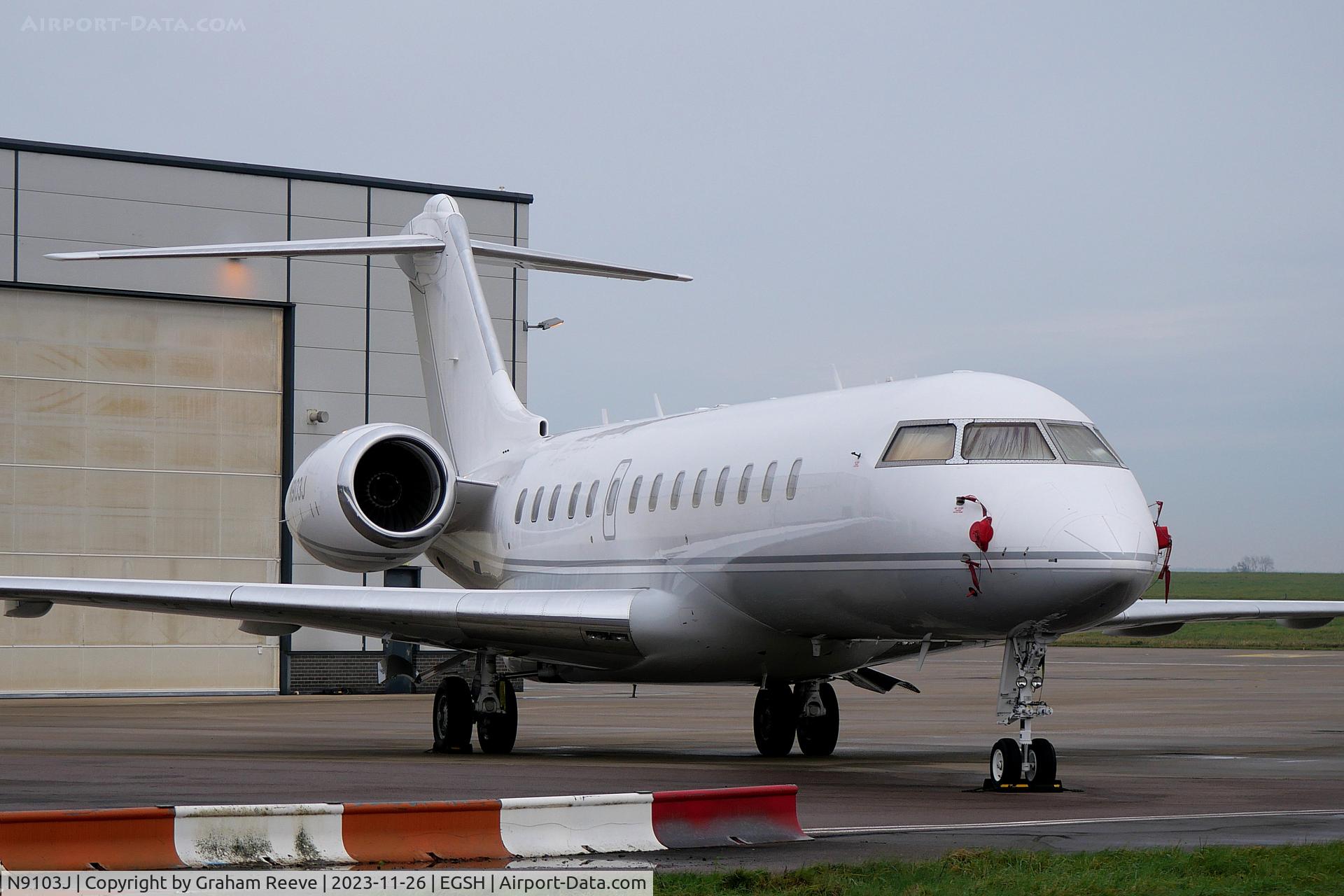 N9103J, 2001 Bombardier BD-700-1A10 Global Express C/N 9103, Parked at Norwich.