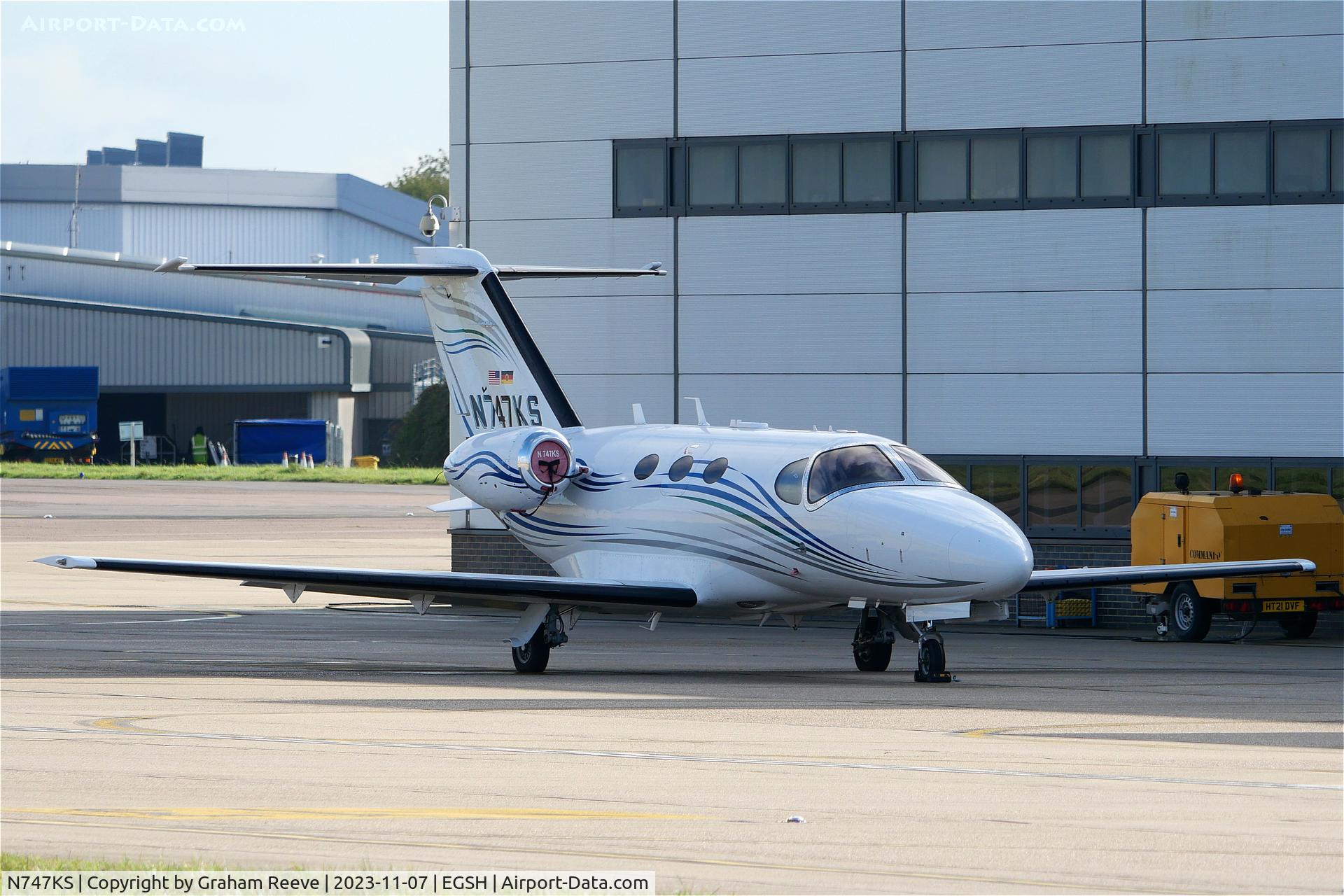 N747KS, 2010 Cessna 510 Citation Mustang Citation Mustang C/N 510-0280, Parked at Norwich.