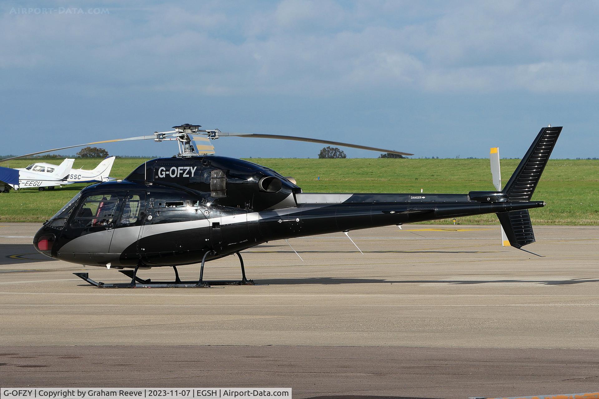 G-OFZY, 2006 Eurocopter AS-355N Ecureuil 2 C/N 5744, Parked at Norwich.